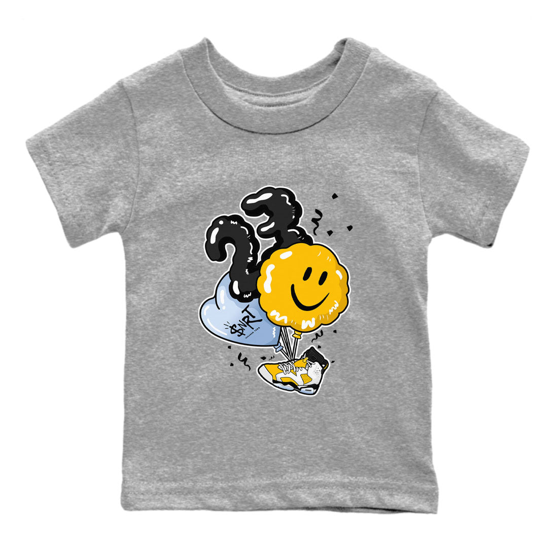 Air Jordan 6 Yellow Ochre shirt to match jordans Balloon sneaker tees streetwear brand 6s Yellow Ochre Drip Gear Zone Brand baby toddler Heather Grey 2 cotton Shirt