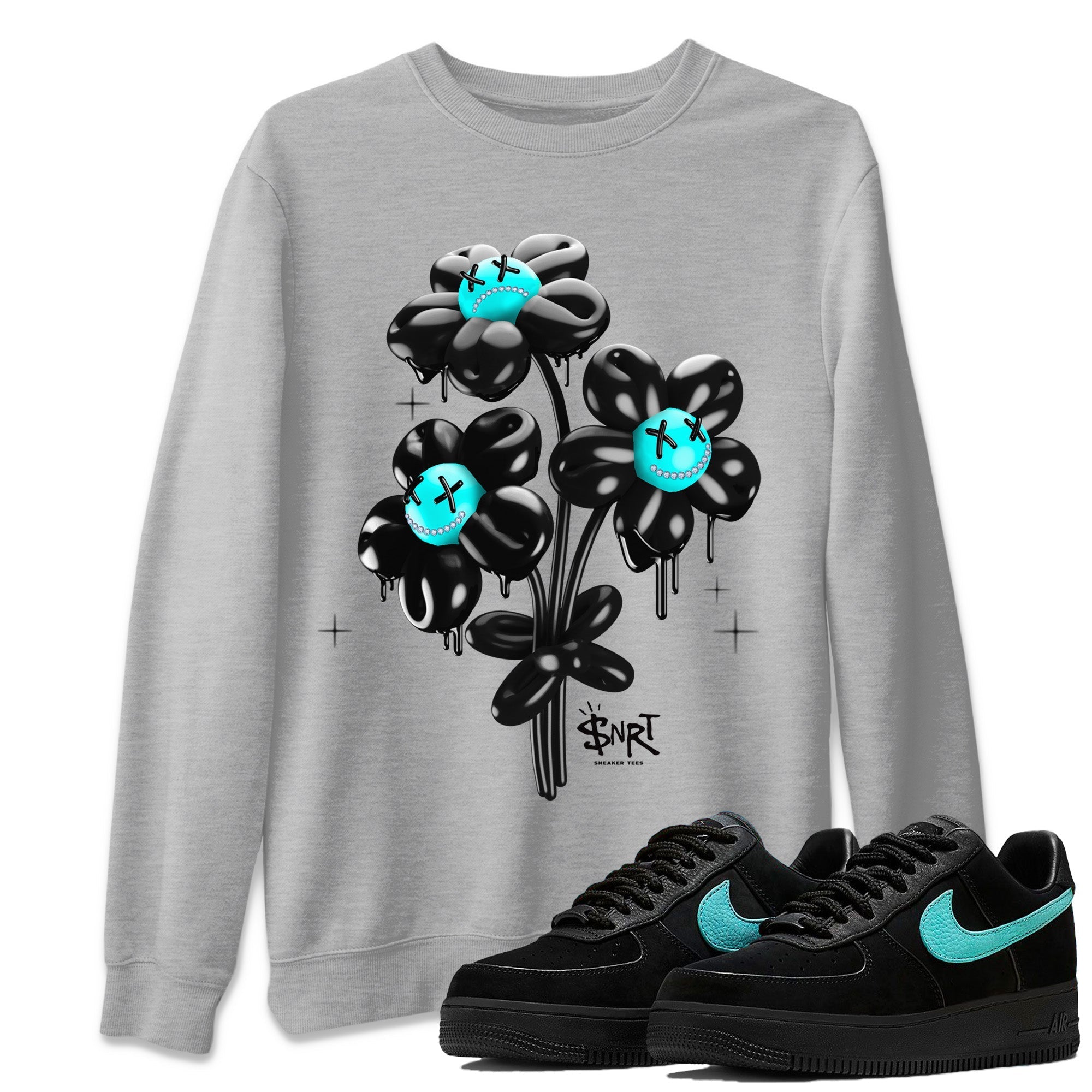 Air Force 1 Tiffany Sneaker Tees Drip Gear Zone balloon bouquet Sneaker Tees Air Force 1 Low x Tiffany & Co Shirt Unisex Shirts Heather Grey 1