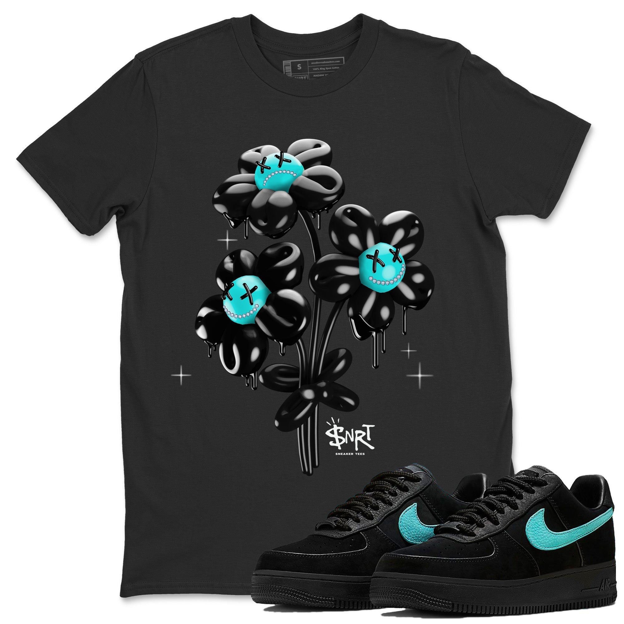 Air Force 1 Tiffany Sneaker Tees Drip Gear Zone balloon bouquet Sneaker Tees Air Force 1 Low x Tiffany & Co Shirt Unisex Shirts Black 1