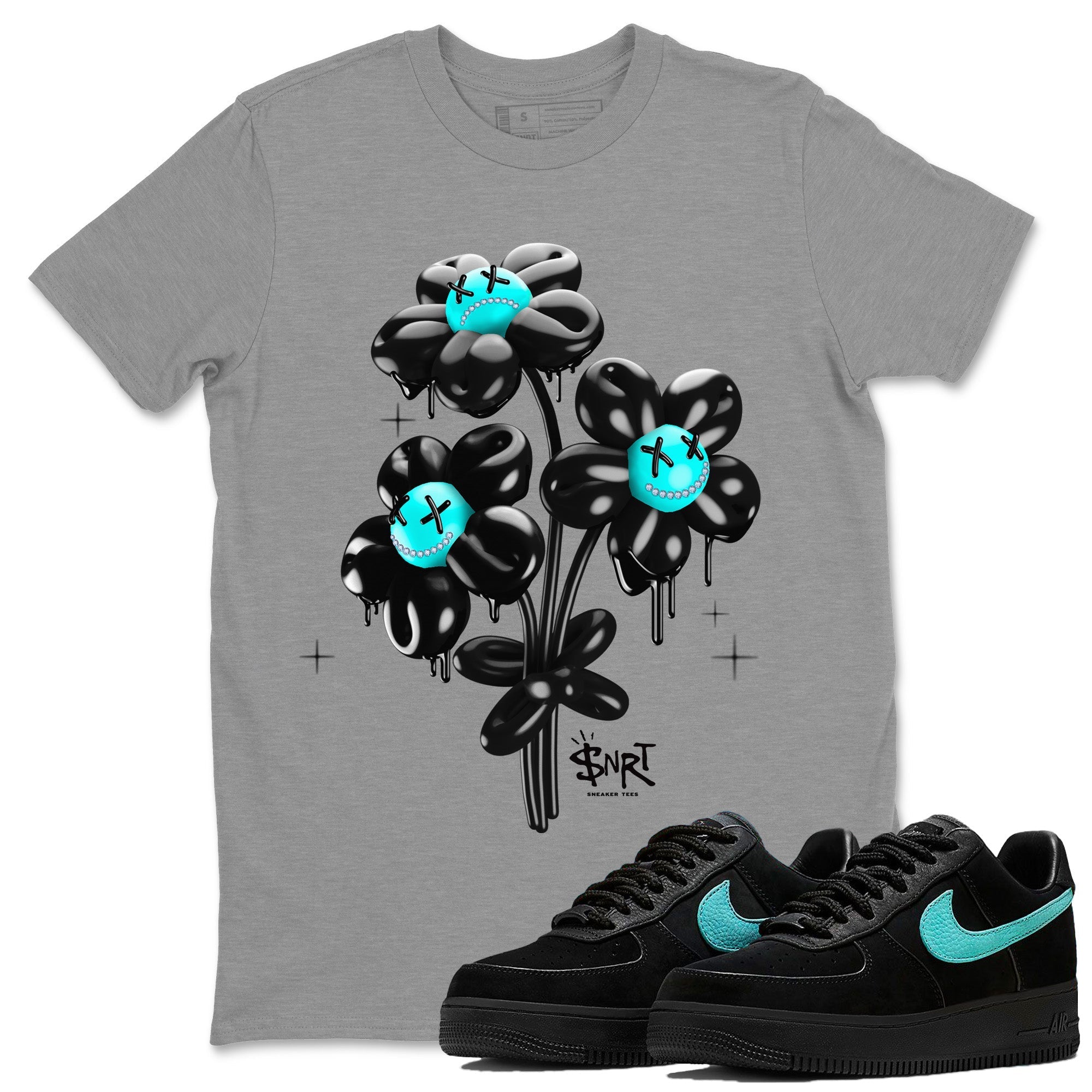 Air Force 1 Tiffany balloon bouquet Crew Neck Sneaker Tees Air Force 1 Low x Tiffany & Co Sneaker T-Shirts Size Chart