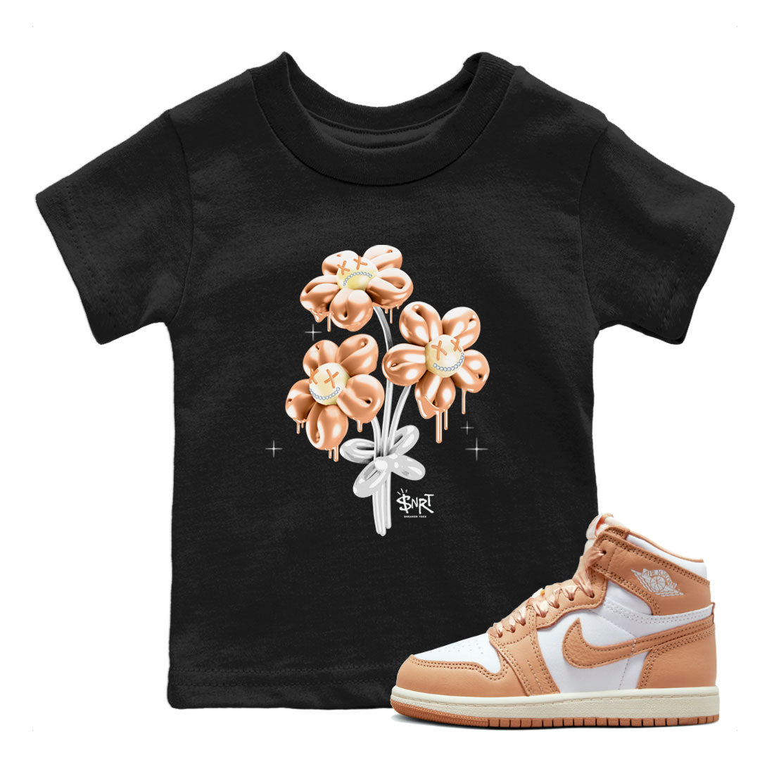 Air Jordan 1 High OG WMNS Praline shirt to match jordans Balloon Bouquet Streetwear Sneaker Shirt Air Jordan 1 Praline Drip Gear Zone Sneaker Matching Clothing Baby Toddler Black 1 T-Shirt