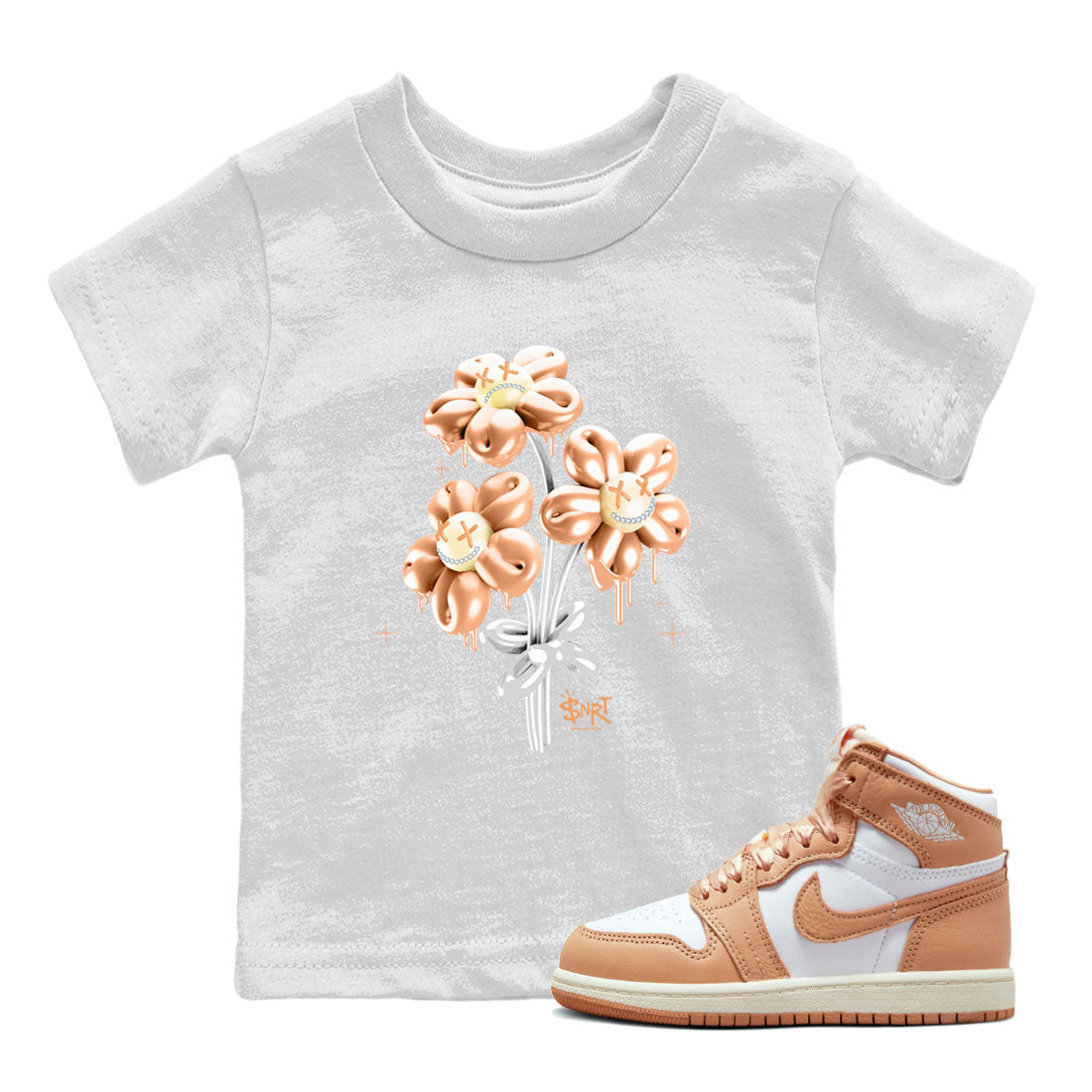 Air Jordan 1 High OG WMNS Praline shirt to match jordans Balloon Bouquet Streetwear Sneaker Shirt Air Jordan 1 Praline Drip Gear Zone Sneaker Matching Clothing Baby Toddler White 1 T-Shirt