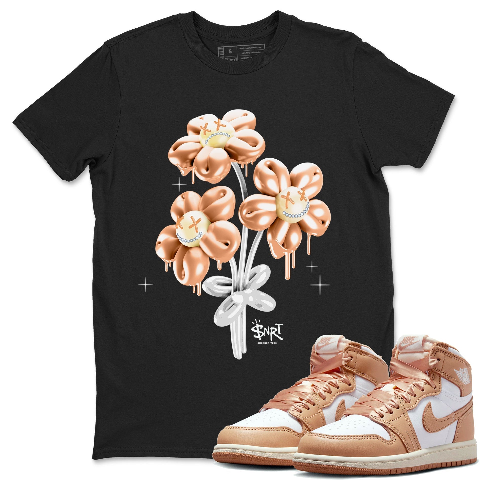 Air Jordan 1 High OG WMNS Praline shirt to match jordans Balloon Bouquet Streetwear Sneaker Shirt Air Jordan 1 Praline Drip Gear Zone Sneaker Matching Clothing Unisex Black 1 T-Shirt