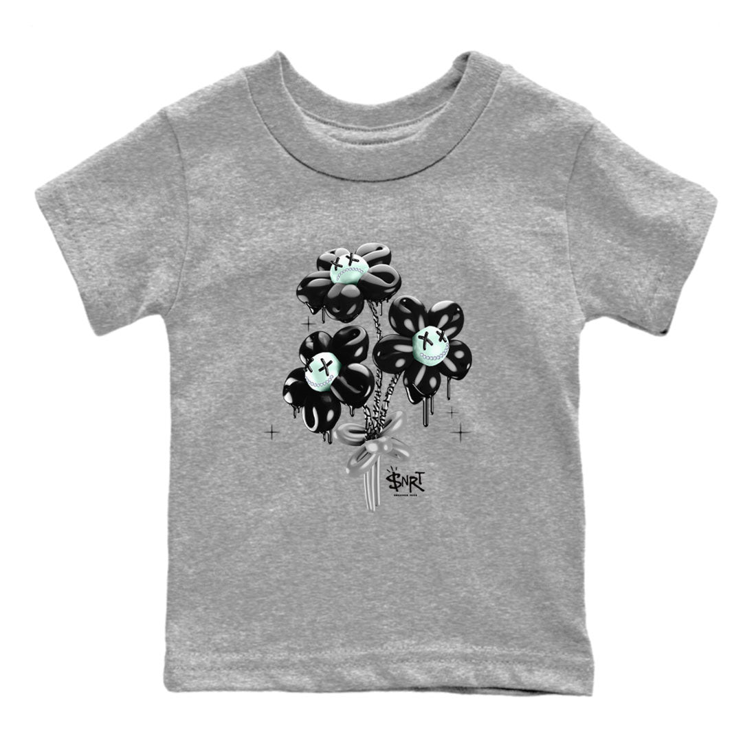 3s Green Glow shirt to match jordans Balloon Bouquet sneaker tees Air Jordan 3 Green Glow Drip Gear Zone baby toddler Heather Grey 2 cotton Shirt