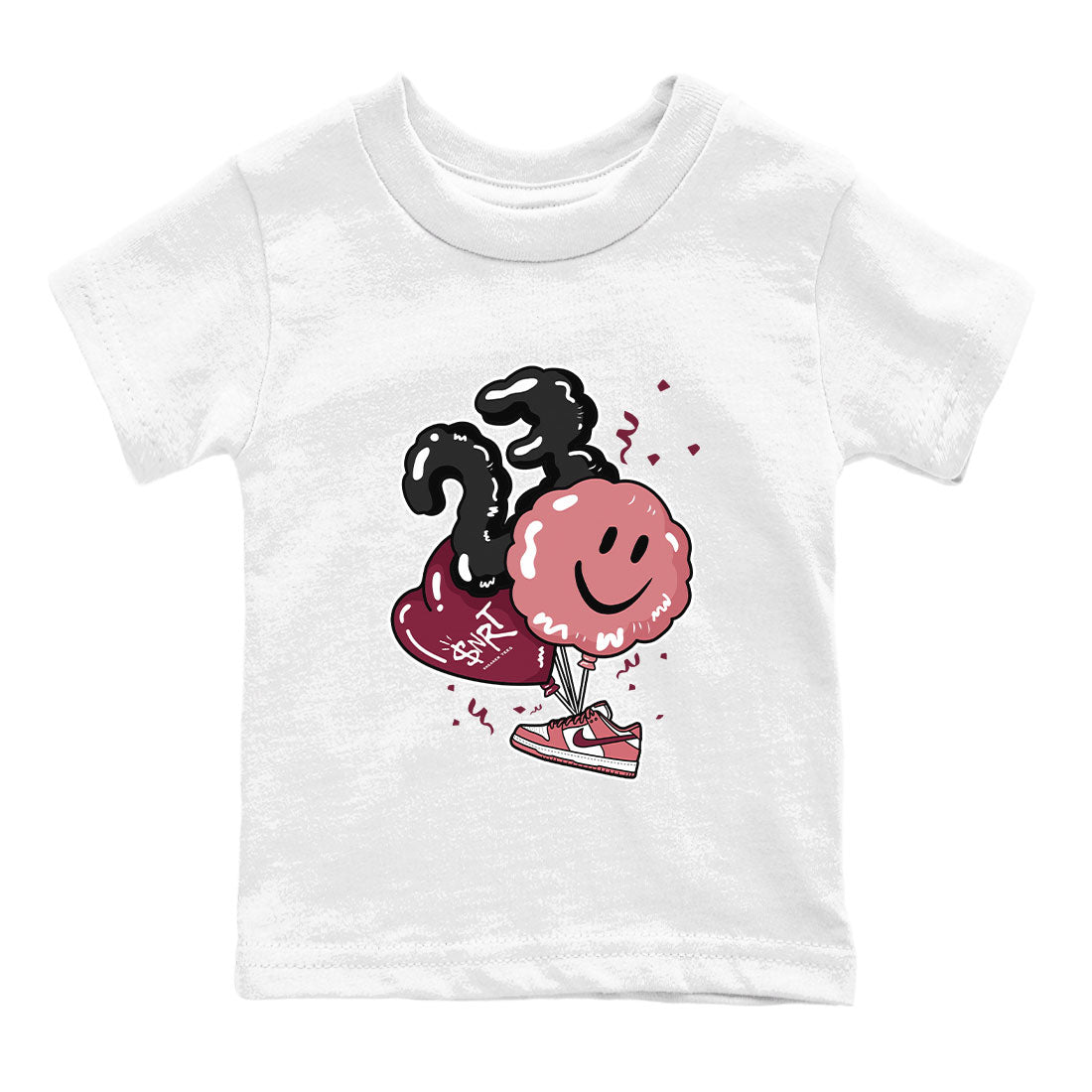 Dunks Valentines Day shirt to match jordans Balloon sneaker tees Dunks Valentine's Day Drip Gear Zone baby toddler White 2 cotton Shirt