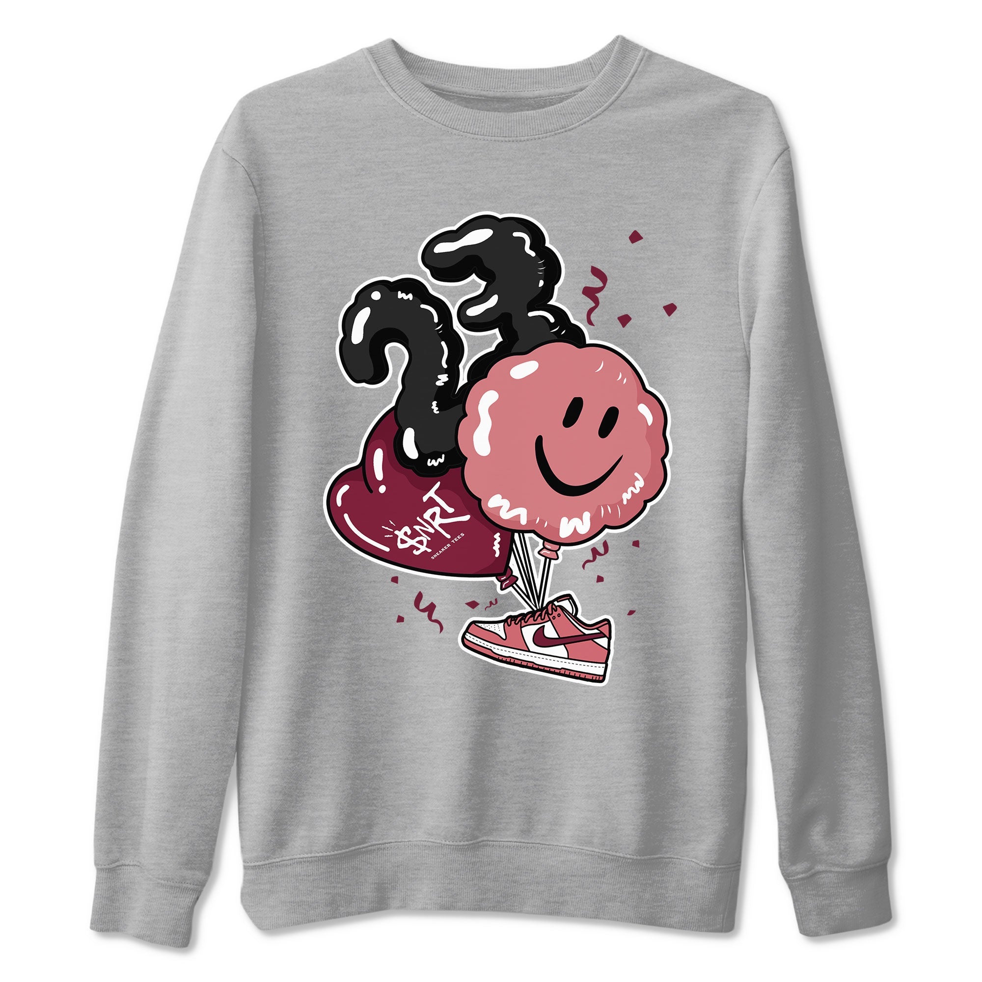 Dunks Valentines Day shirt to match jordans Balloon sneaker tees Dunks Valentine's Day Drip Gear Zone unisex cotton Heather Grey 2 crew neck shirt