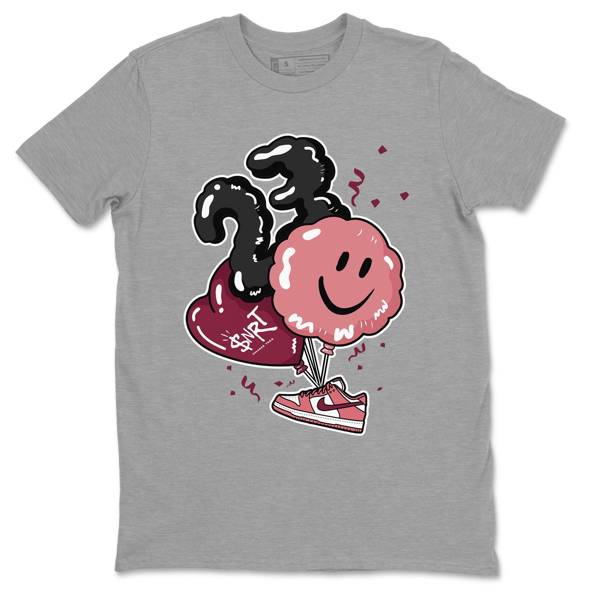 Dunks Valentines Day shirt to match jordans Balloon sneaker tees Dunks Valentine's Day Drip Gear Zone unisex cotton Heather Grey 2 crew neck shirt