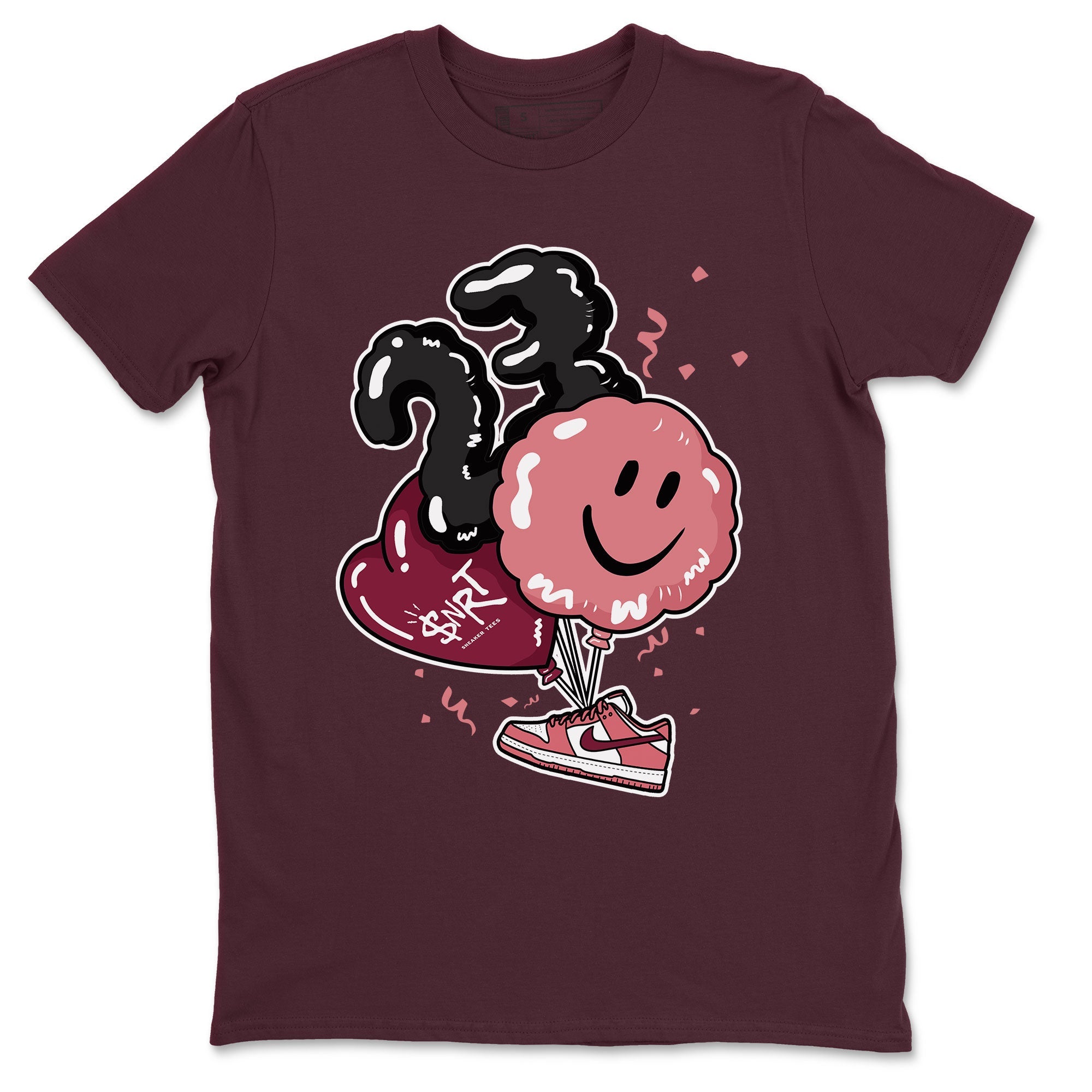 Dunks Valentines Day shirt to match jordans Balloon sneaker tees Dunks Valentine's Day Drip Gear Zone unisex cotton Maroon 2 crew neck shirt