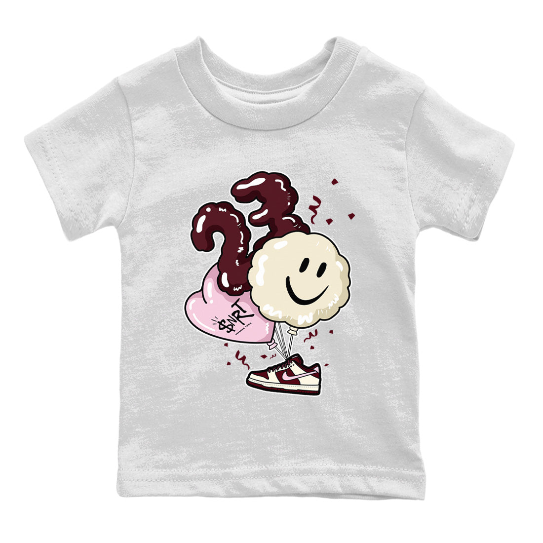 Dunk Valentines Day Sneaker Match Tees Balloon Sneaker Tees Dunk Valentines Day Jordan to match sneaker T-Shirt Kids Shirts