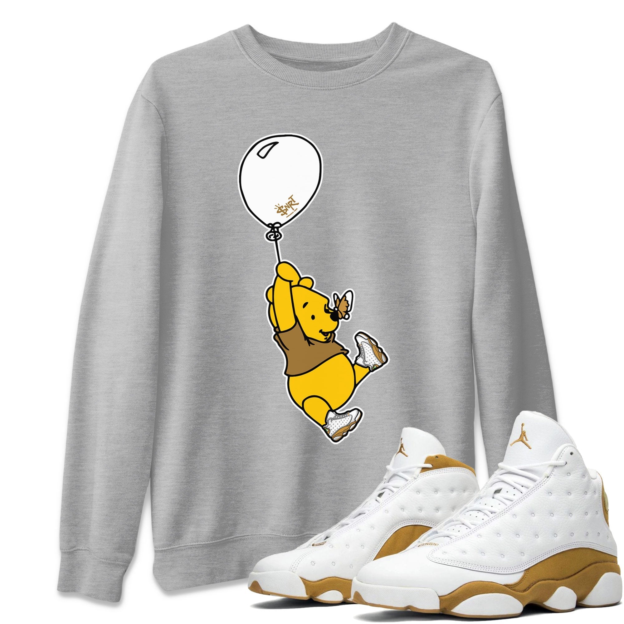 Air Jordan 13 Wheat shirt to match jordans Balloon Ride Streetwear Sneaker Shirt 13s Wheat Drip Gear Zone Sneaker Matching Clothing Unisex Heather Grey 1 T-Shirt