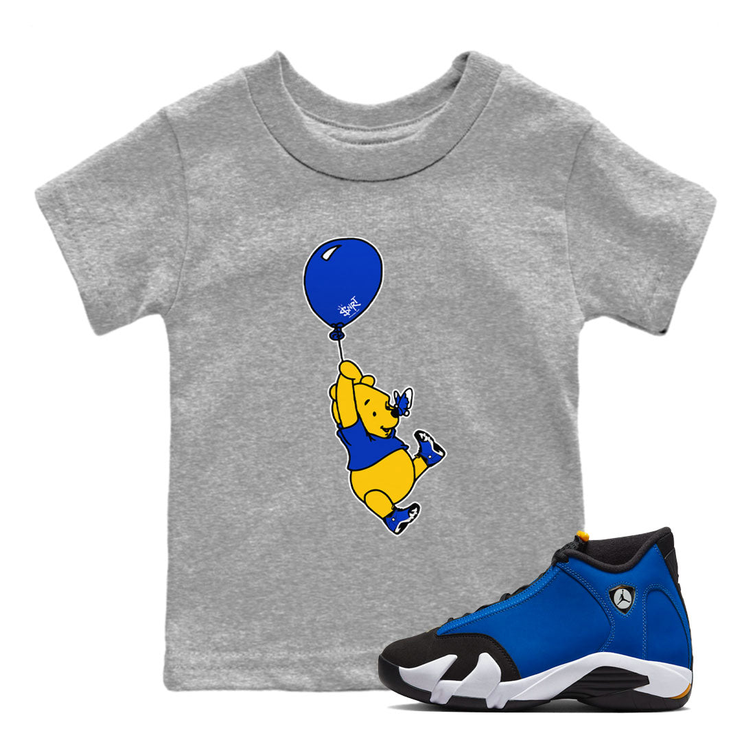 AJ14 Laney shirt to match jordans Balloon Ride Streetwear Sneaker Shirt Air Jordan 14 Laney Drip Gear Zone Sneaker Matching Clothing Baby Toddler Heather Grey 1 T-Shirt