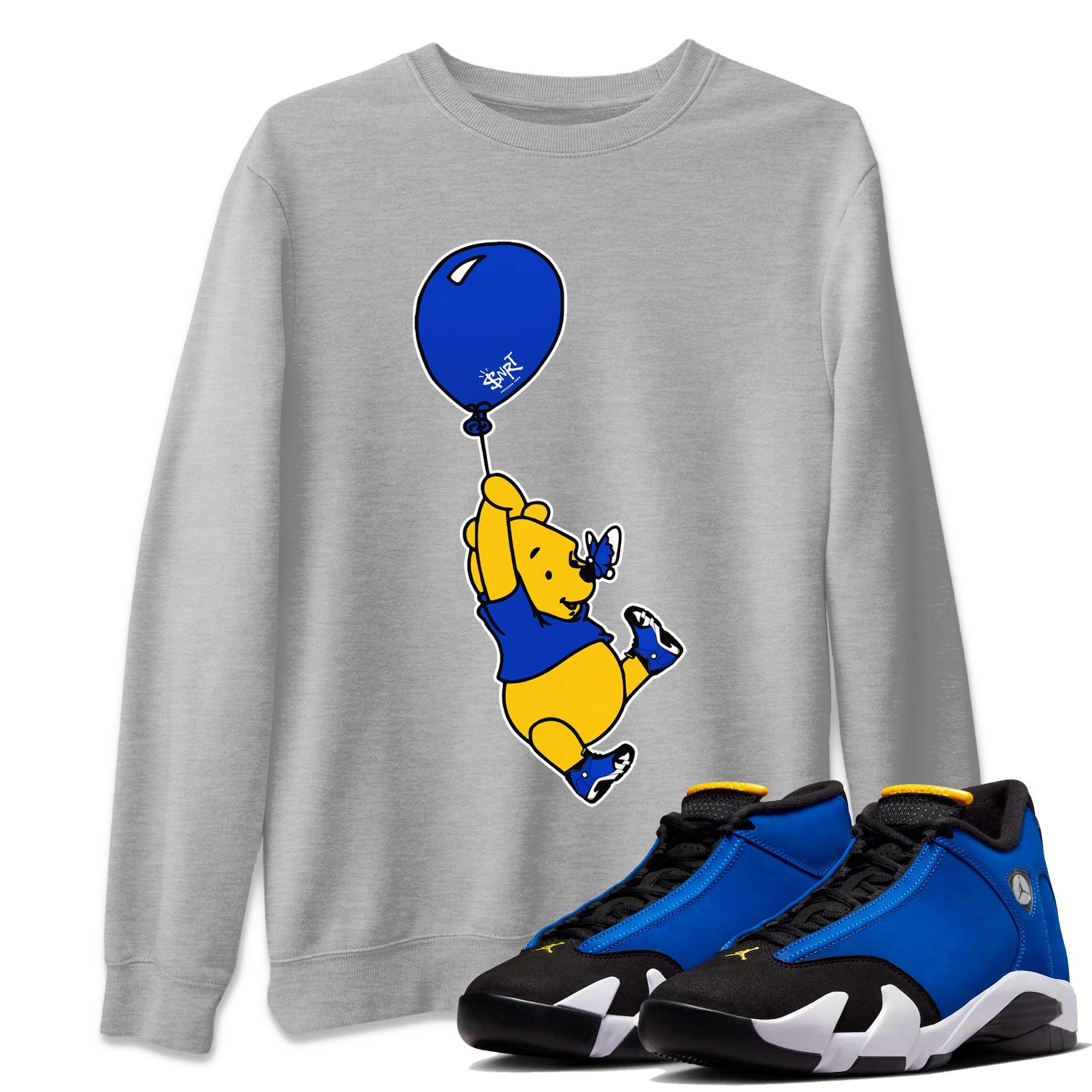 AJ14 Laney shirt to match jordans Balloon Ride Streetwear Sneaker Shirt Air Jordan 14 Laney Drip Gear Zone Sneaker Matching Clothing Unisex Heather Grey 1 T-Shirt
