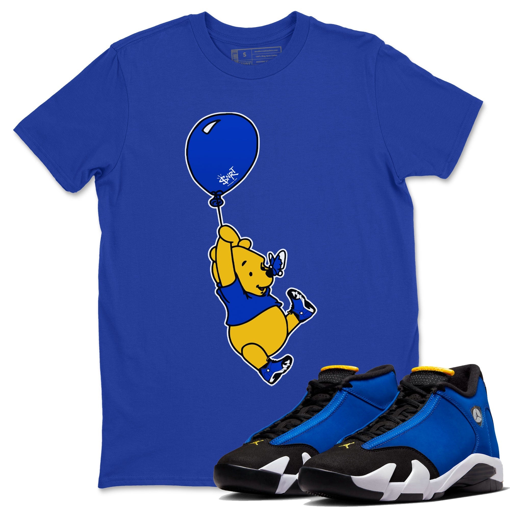 AJ14 Laney shirt to match jordans Balloon Ride Streetwear Sneaker Shirt Air Jordan 14 Laney Drip Gear Zone Sneaker Matching Clothing Unisex Royal Blue 1 T-Shirt