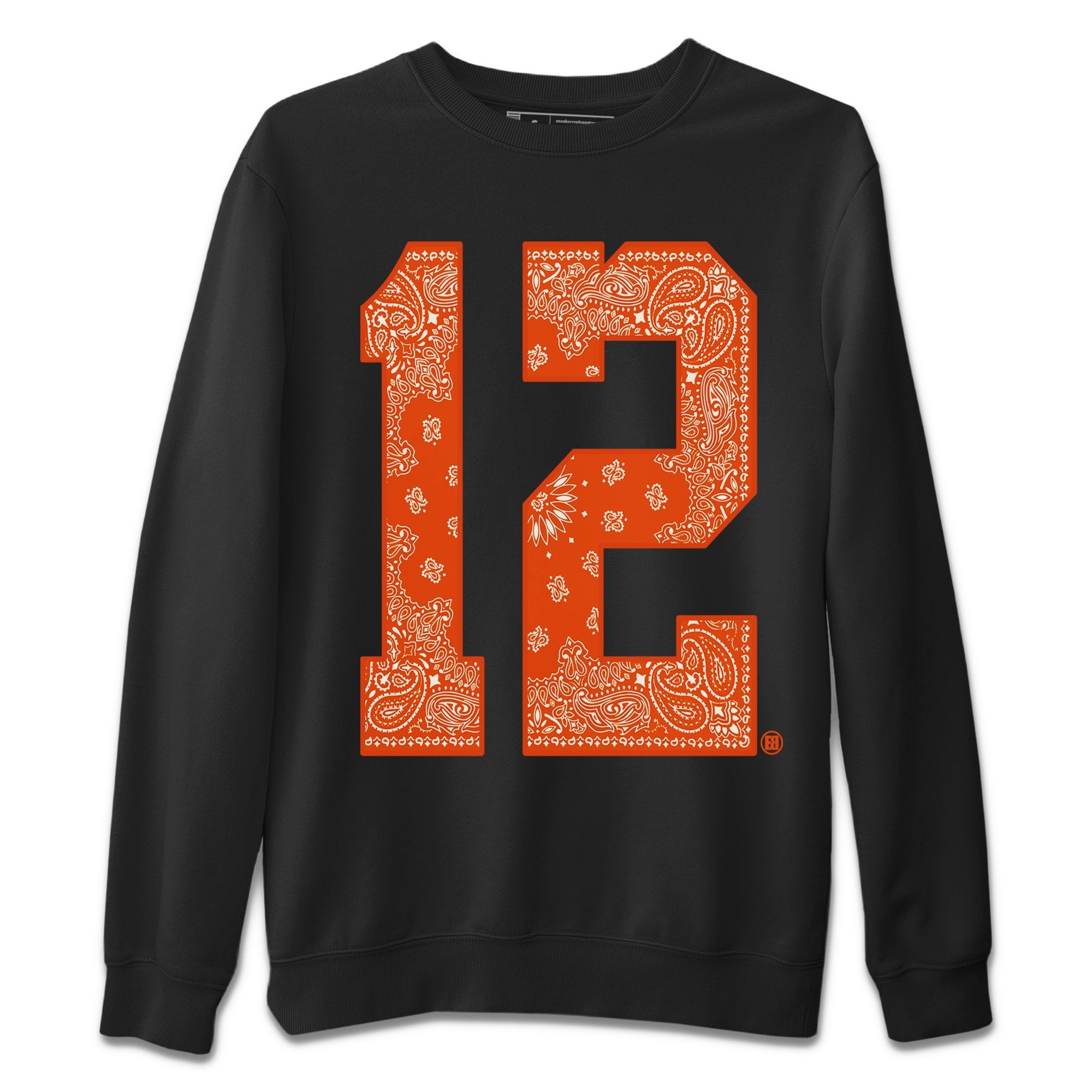 Air Jordan 12 Brilliant Orange Sneaker Match Tees Bandana 12 t shirt Air Jordan 12 WMNS Brilliant Orange Sneaker Tees Unisex Shirts Black 2