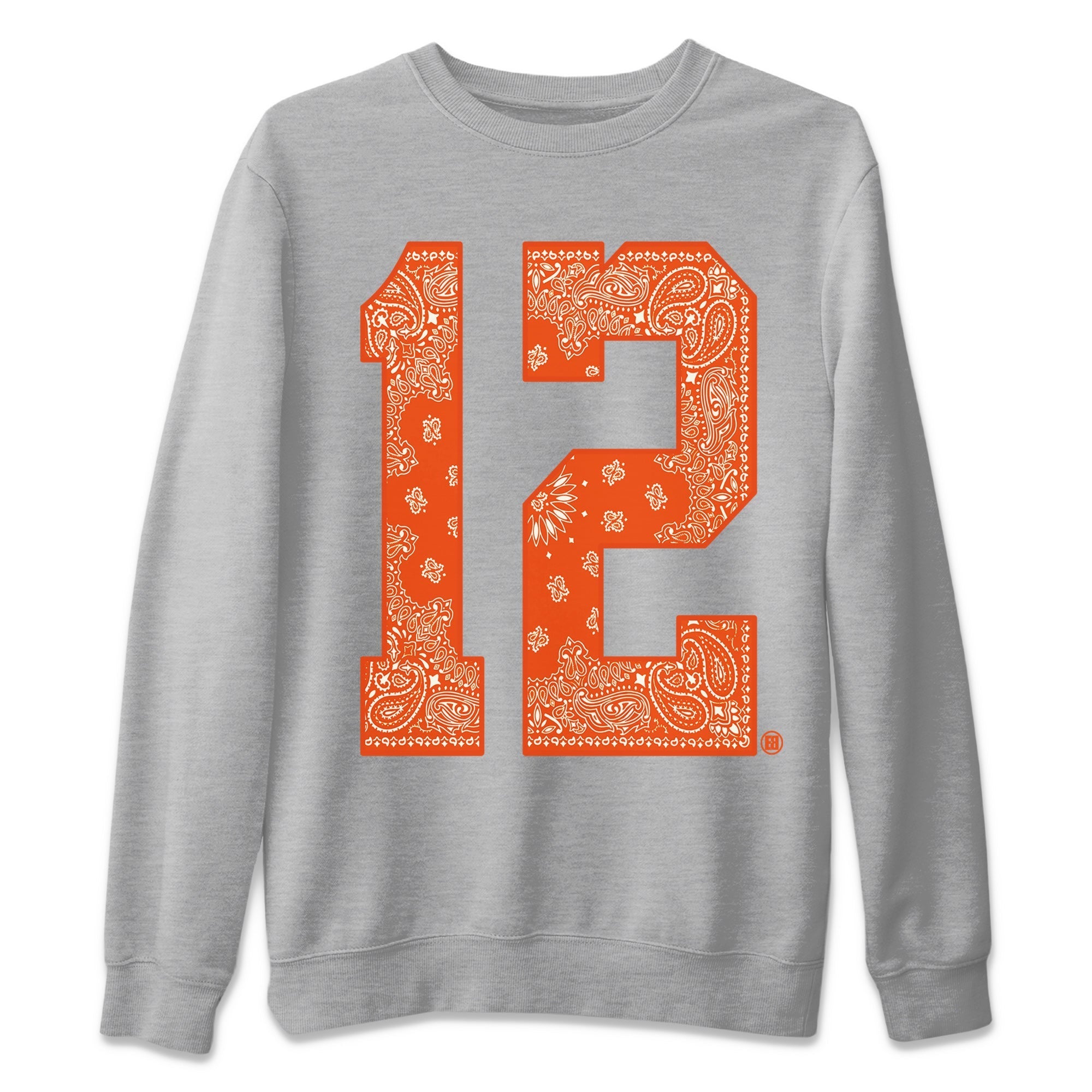 Air Jordan 12 Brilliant Orange Sneaker Match Tees Bandana 12 t shirt Air Jordan 12 WMNS Brilliant Orange Sneaker Tees Unisex Shirts Heather Grey 2