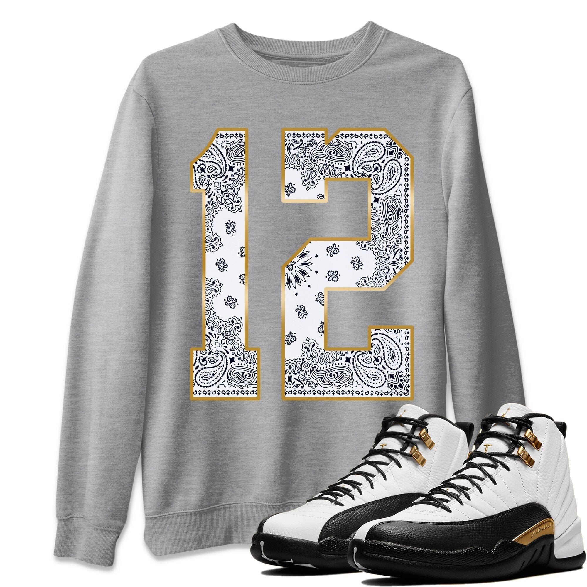 Jordan 12 Royalty Shirt To Match Jordans Bandana 12 Sneaker Tees Jordan 12 Royalty Drip Gear Zone Sneaker Matching Clothing Unisex Shirts