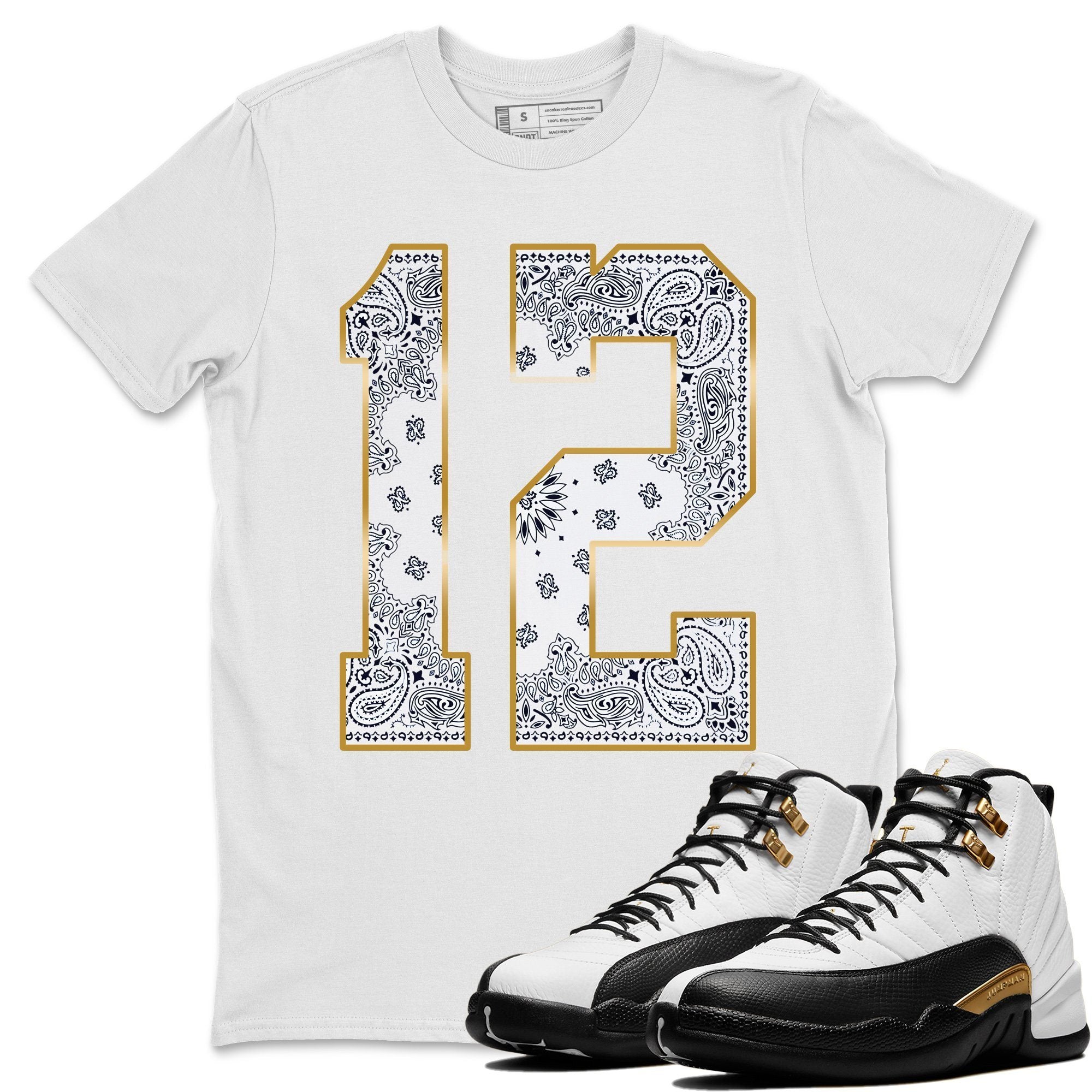 Jordan 12 Royalty Shirt To Match Jordans Bandana 12 Sneaker Tees Jordan 12 Royalty Drip Gear Zone Sneaker Matching Clothing Unisex Shirts