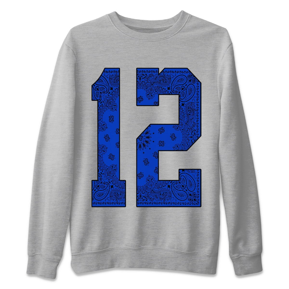 Jordan 12 Hyper Royal Sneaker Matching T-Shirt Bandana 12 Sneaker Tees Jordan 12 Hyper Royal Sneaker Release Tees Crew Neck Tees
