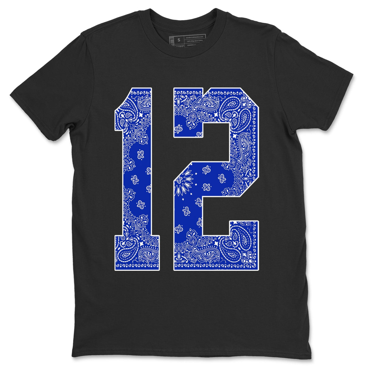 Jordan 12 Hyper Royal Sneaker Matching T-Shirt Bandana 12 Sneaker Tees Jordan 12 Hyper Royal Sneaker Release Tees Crew Neck Tees