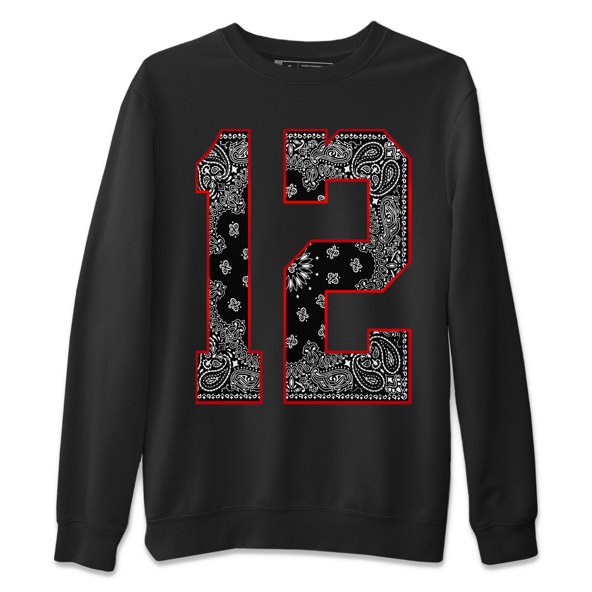 Jordan 12 Playoffs Sneaker Matching T-Shirt Bandana 12 Sneaker Tees Jordan 12 Playoffs Sneaker Release Tees Crew Neck Tees