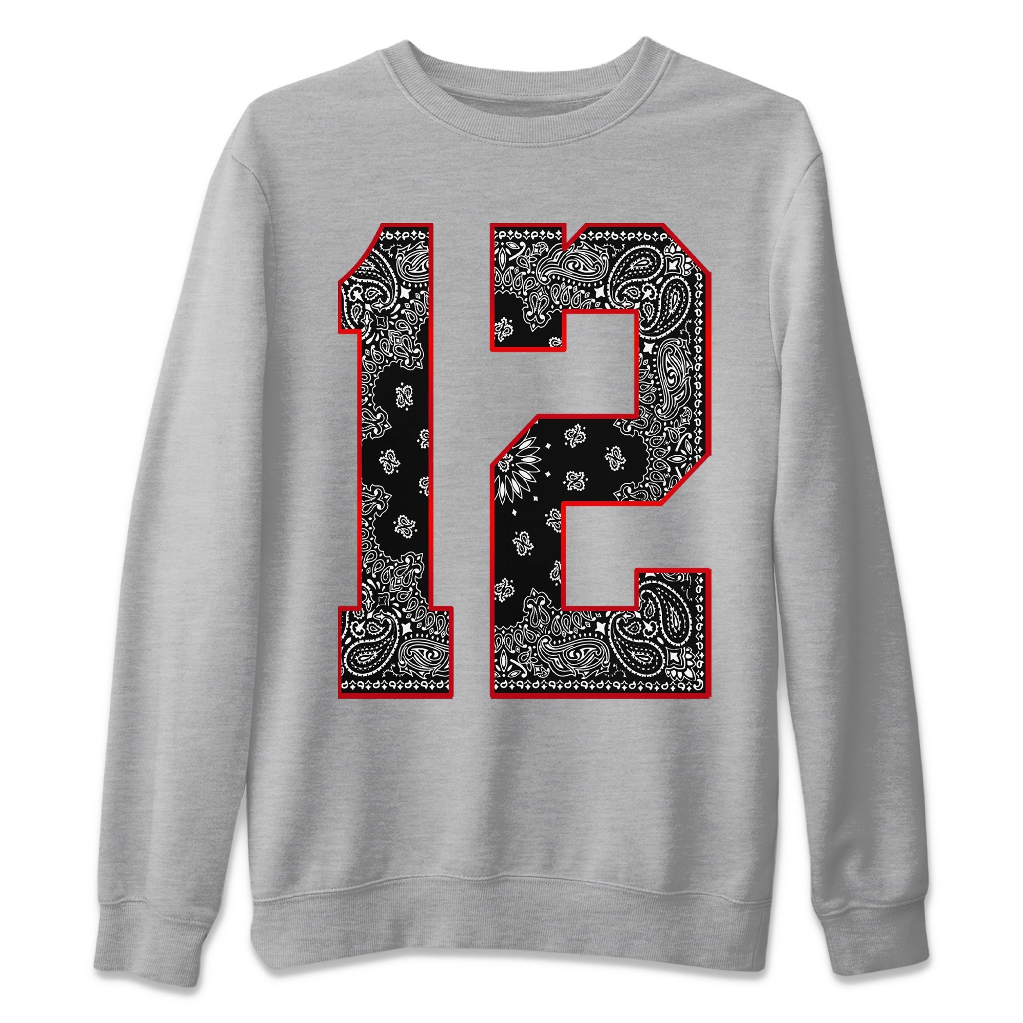 Jordan 12 Playoffs Sneaker Matching T-Shirt Bandana 12 Sneaker Tees Jordan 12 Playoffs Sneaker Release Tees Crew Neck Tees