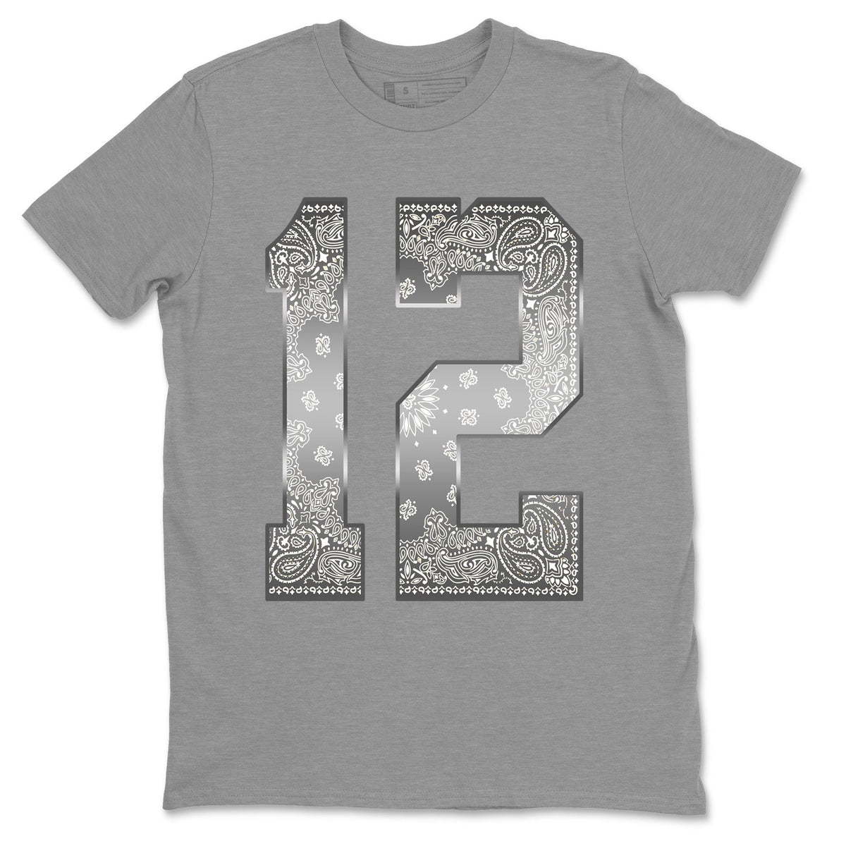 Jordan 12 Stealth Sneaker Matching T-Shirt Bandana 12 Sneaker Tees Jordan 12 Stealth Sneaker Release Tees Crew Neck Tees