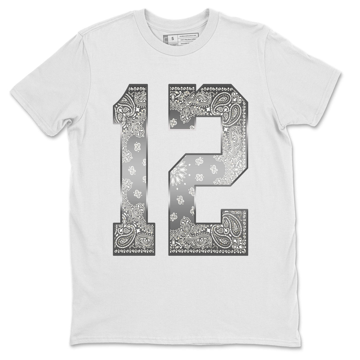 Jordan 12 Stealth Sneaker Matching T-Shirt Bandana 12 Sneaker Tees Jordan 12 Stealth Sneaker Release Tees Crew Neck Tees