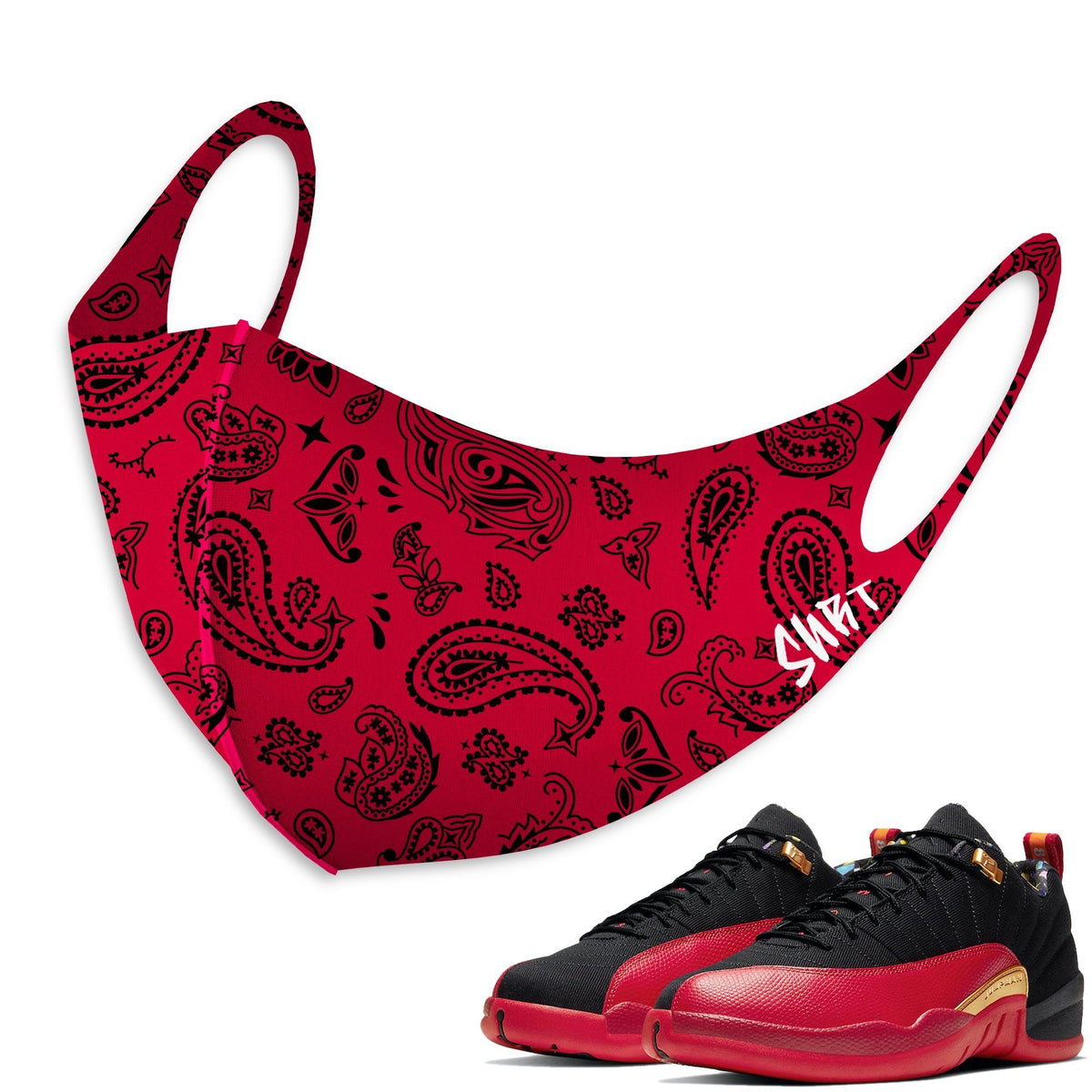 Air Jordan 12 Super Bowl Sneaker Matching Unisex Face Mask Bandanadesign Mask