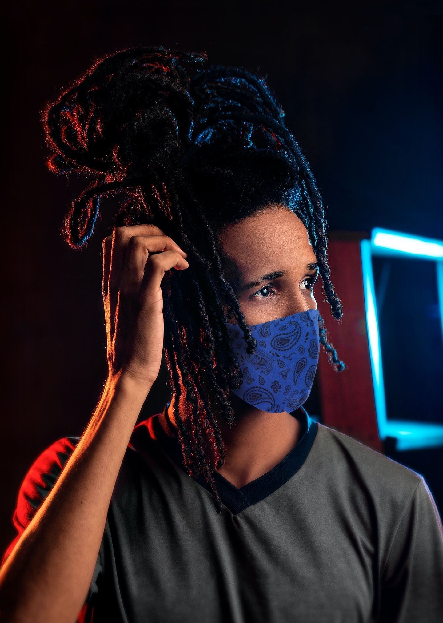 Air Jordan 13 Hyper Royal Sneaker Matching Unisex Face Mask Bandanadesign Mask 3