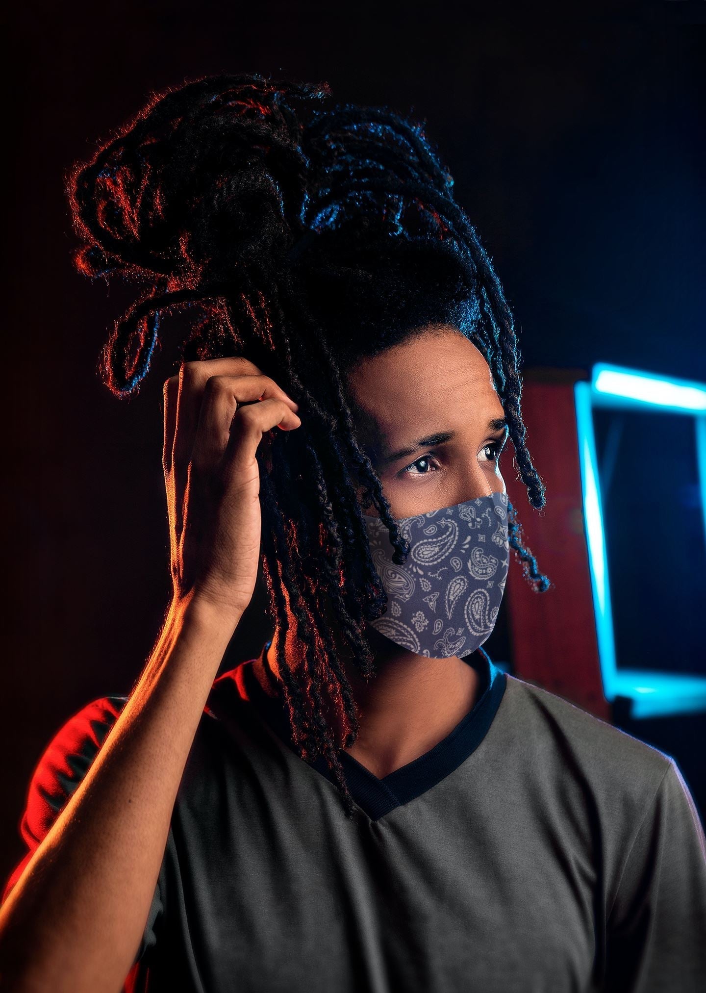 Air Jordan 3 Retro Midnight Navy Sneaker Matching Unisex Adult Premium Face Mask Bandana Print design Mask 3