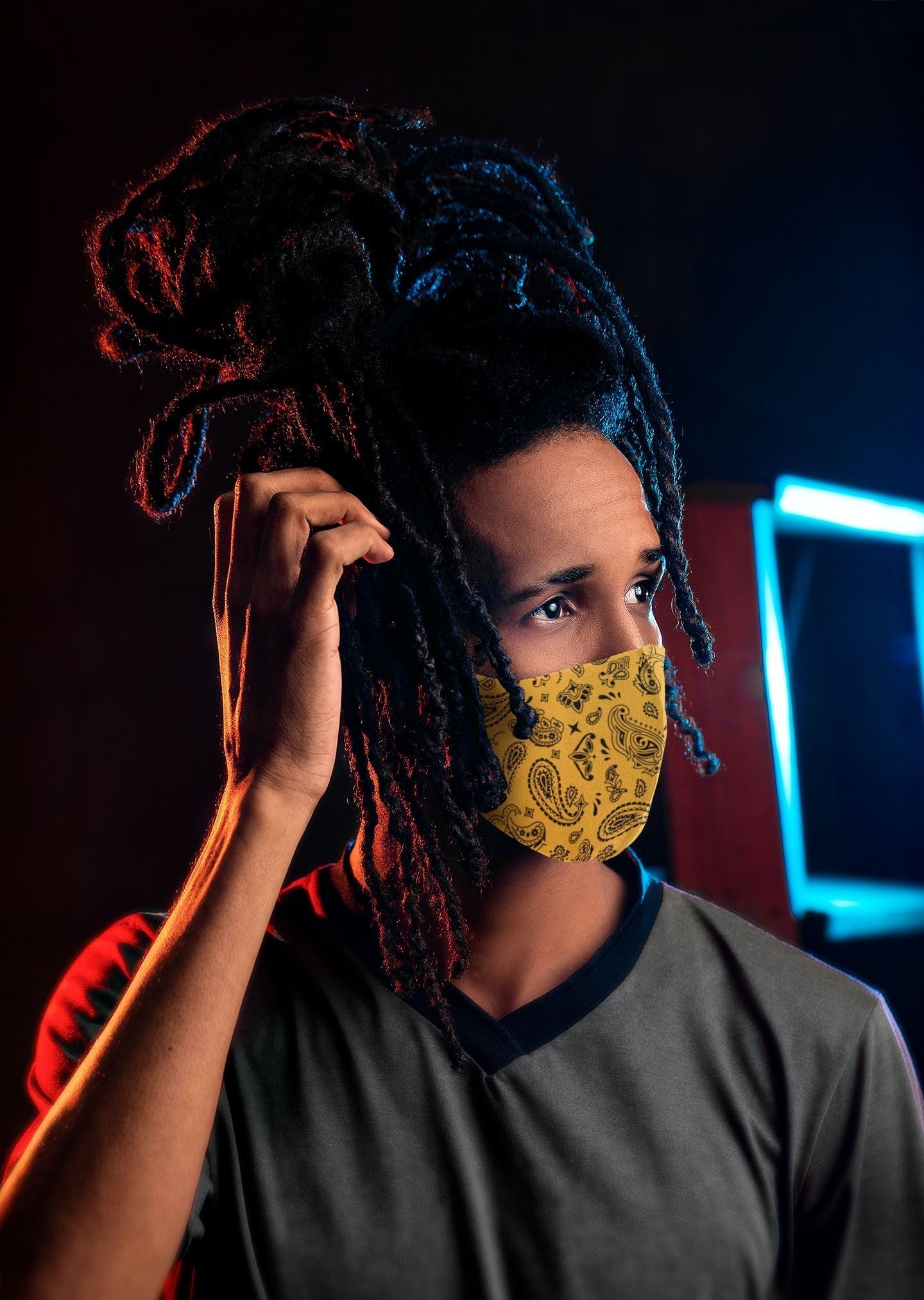 Air Jordan 9 University Gold Sneaker Matching Unisex Face Mask Bandanadesign Mask 3