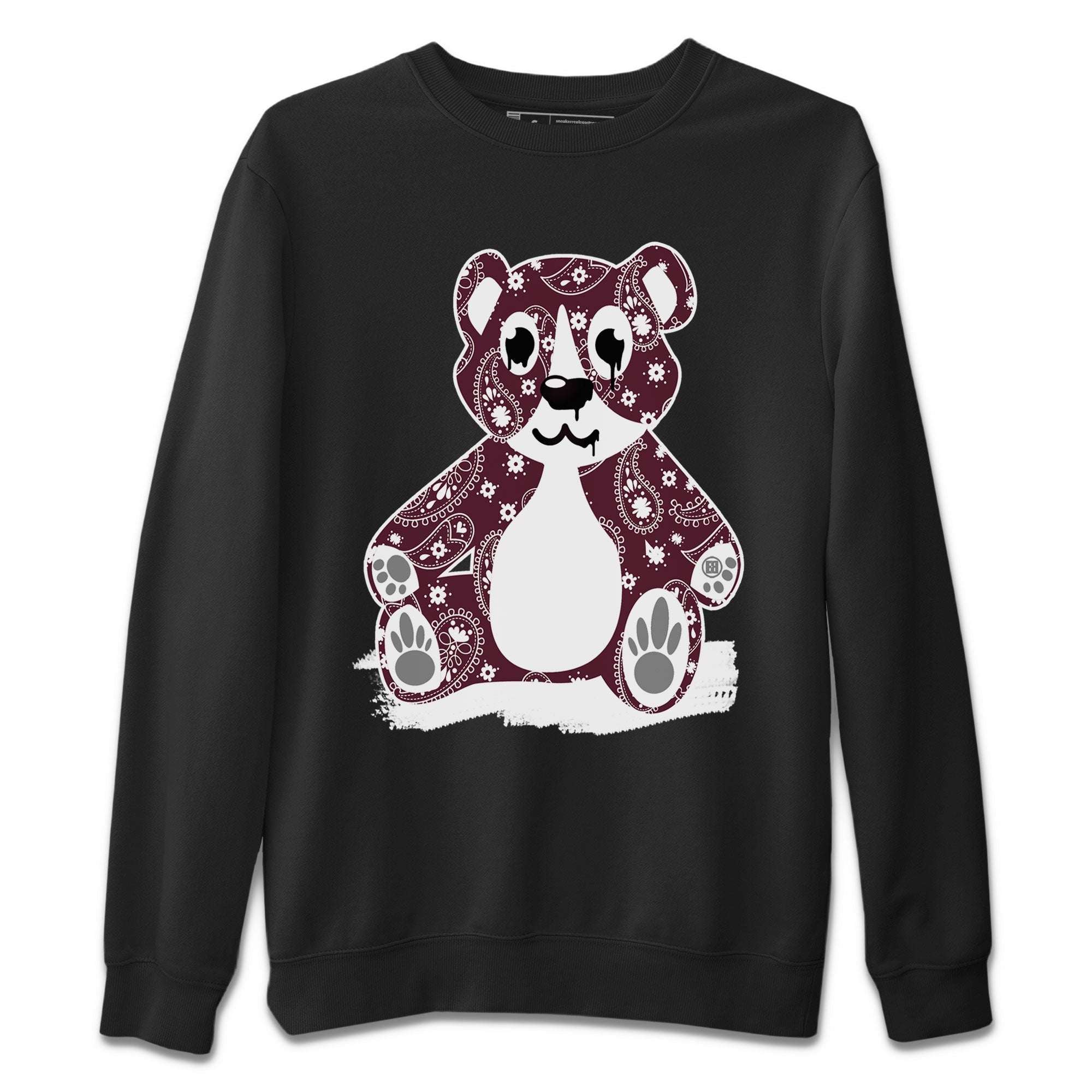 Jordan 5 Retro Burgundy Sneaker Match Tees Bandana Bear Streetwear Sneaker Shirt Jordan 5 Retro Burgundy Drip Gear Zone Sneaker Matching Clothing Short Sleeve T-Shirt Black 2