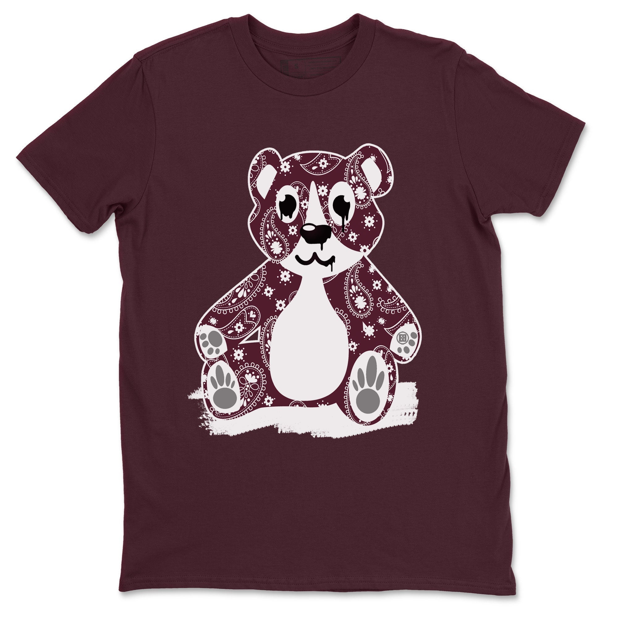 Jordan 5 Retro Burgundy Sneaker Match Tees Bandana Bear Streetwear Sneaker Shirt Jordan 5 Retro Burgundy Drip Gear Zone Sneaker Matching Clothing Short Sleeve T-Shirt Maroon 2