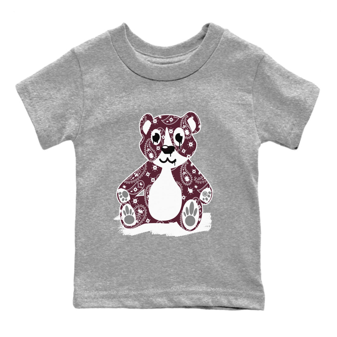 Jordan 4 Retro Burgundy Sneaker Match Tees Bandana Bear Streetwear Sneaker Shirt Air Jordan 5 Burgundy Drip Gear Zone Sneaker Matching Clothing Kids, Youth, Baby Clothing Heather Grey 2