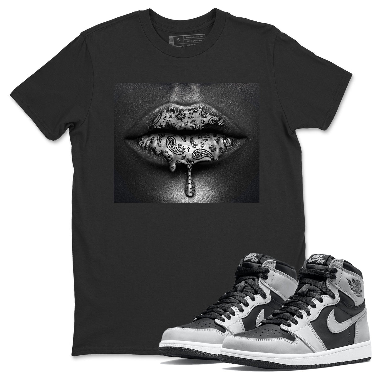 Jordan 1 Shadow 2.0 Shirt To Match Jordans Bandana Lips Sneaker Tees Jordan 1 Shadow 2.0 Drip Gear Zone Sneaker Matching Clothing Unisex Shirts