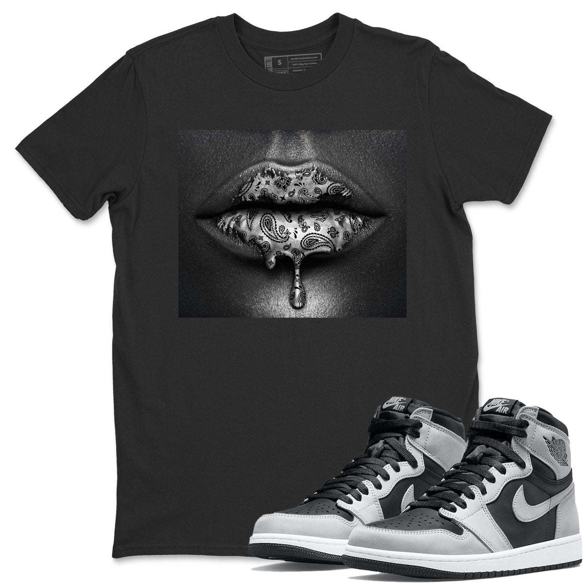 Jordan 1 Shadow 2.0 Shirt To Match Jordans Bandana Lips Sneaker Tees Jordan 1 Shadow 2.0 Drip Gear Zone Sneaker Matching Clothing Unisex Shirts