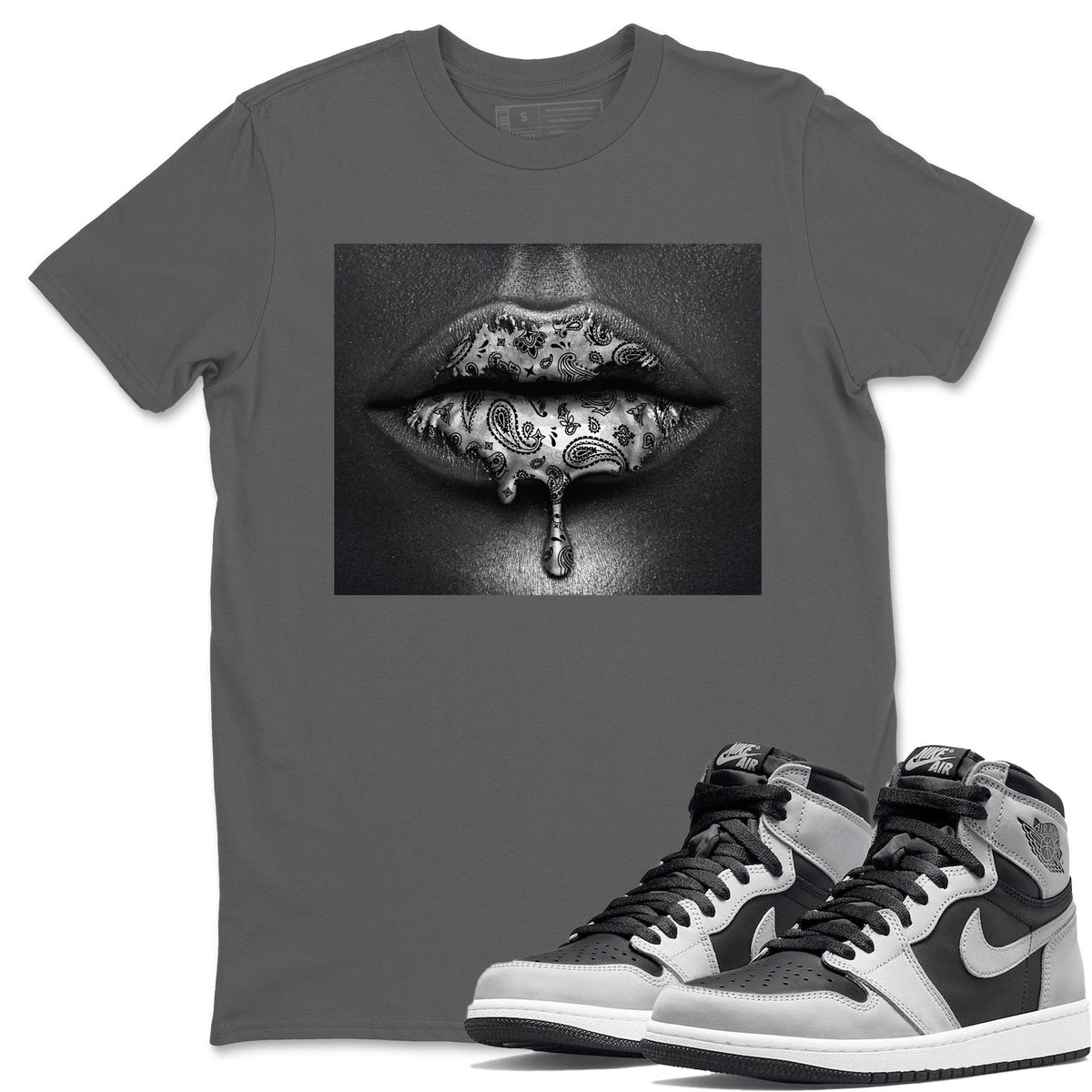 Jordan 1 Shadow 2.0 Shirt To Match Jordans Bandana Lips Sneaker Tees Jordan 1 Shadow 2.0 Drip Gear Zone Sneaker Matching Clothing Unisex Shirts