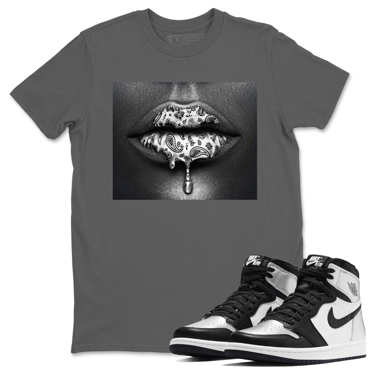Jordan 1 Silver Toe Shirt To Match Jordans Bandana Lips Sneaker Tees Jordan 1 Silver Toe Drip Gear Zone Sneaker Matching Clothing Unisex Shirts