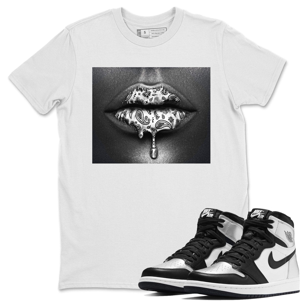 Jordan 1 Silver Toe Shirt To Match Jordans Bandana Lips Sneaker Tees Jordan 1 Silver Toe Drip Gear Zone Sneaker Matching Clothing Unisex Shirts