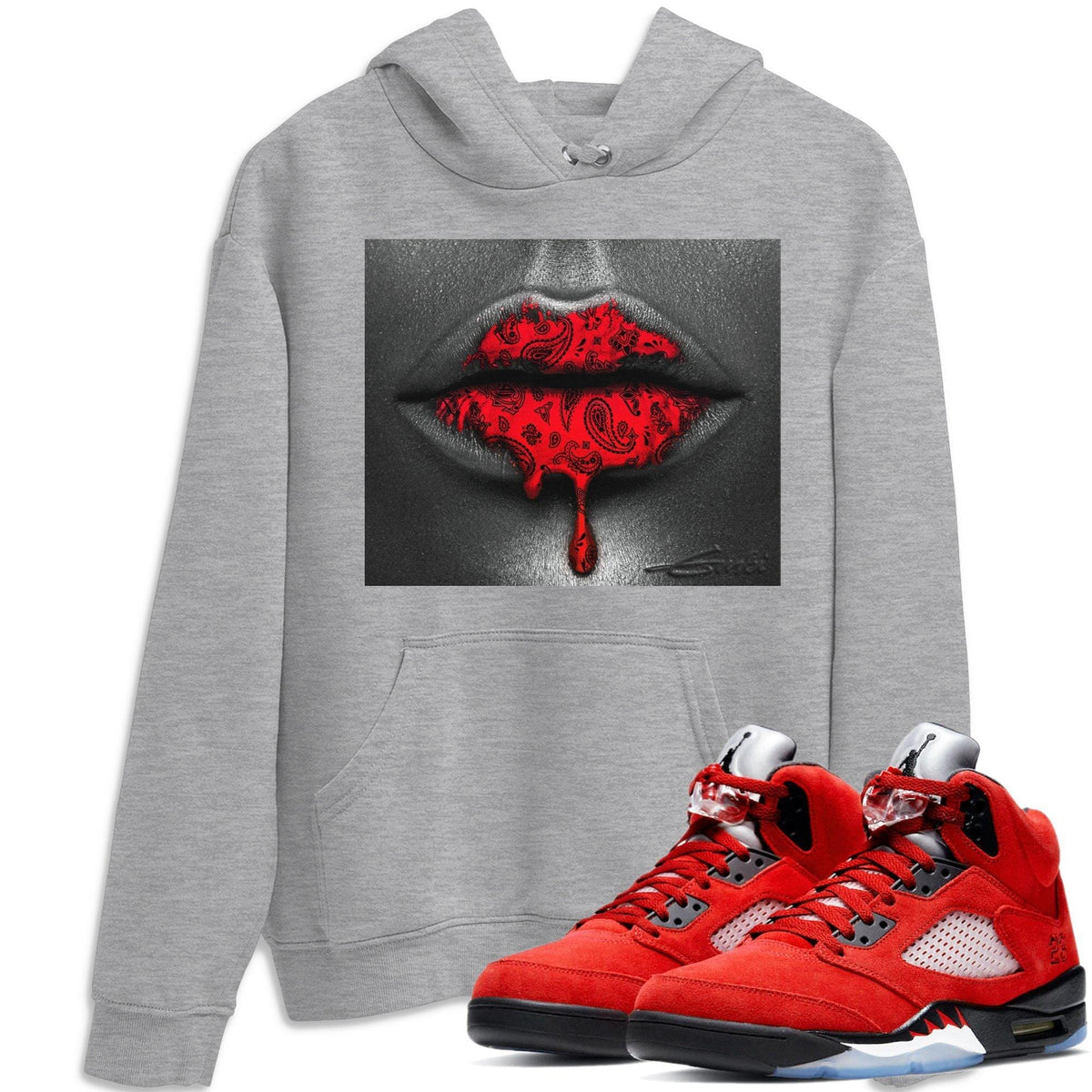 Jordan 5 Raging Bull Shirt To Match Jordans Bandana Lips Sneaker Tees Jordan 5 Raging Bull Drip Gear Zone Sneaker Matching Clothing Unisex Shirts