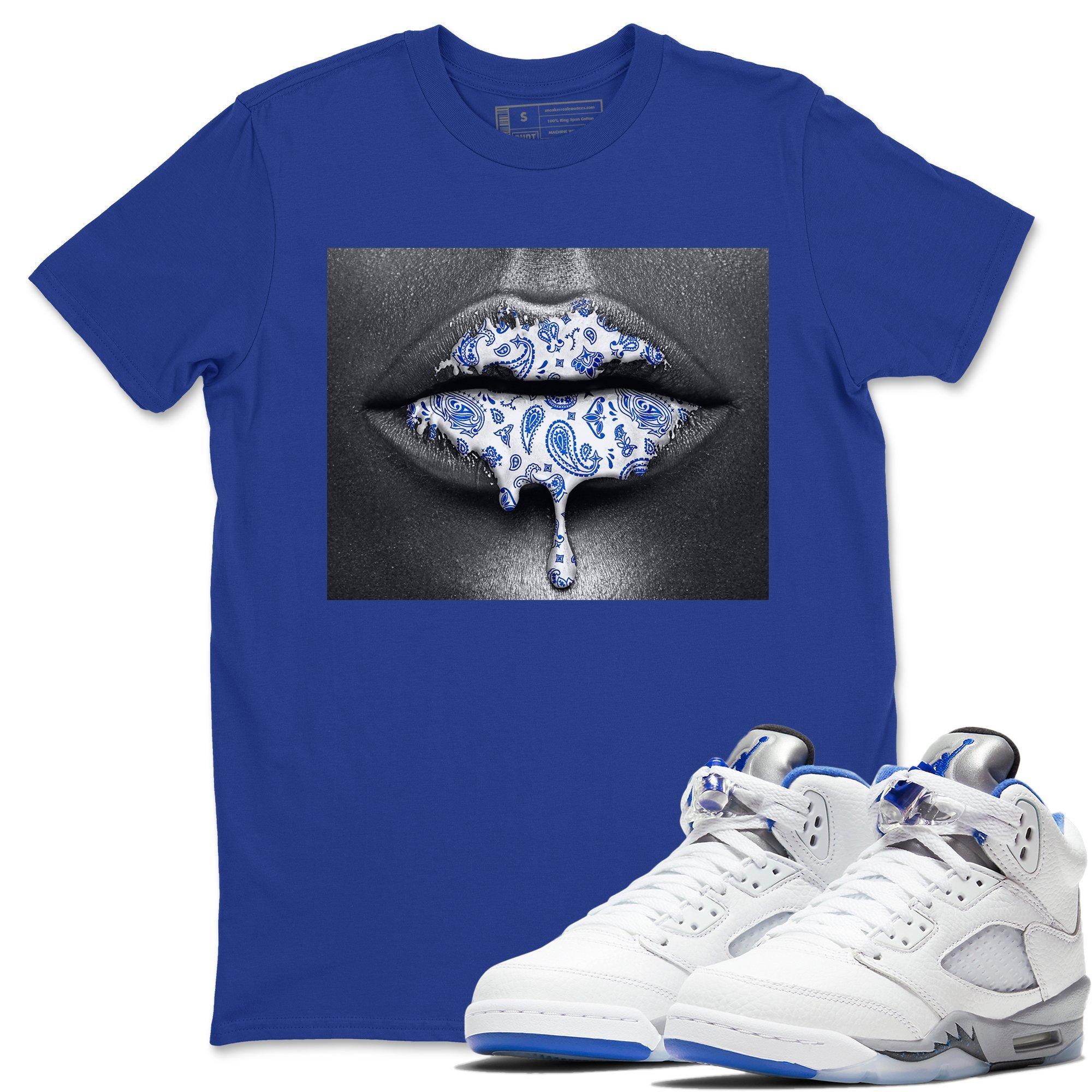 Jordan 5 Stealth Shirt To Match Jordans Bandana Lips Sneaker Tees Jordan 5 Stealth Drip Gear Zone Sneaker Matching Clothing Unisex Shirts
