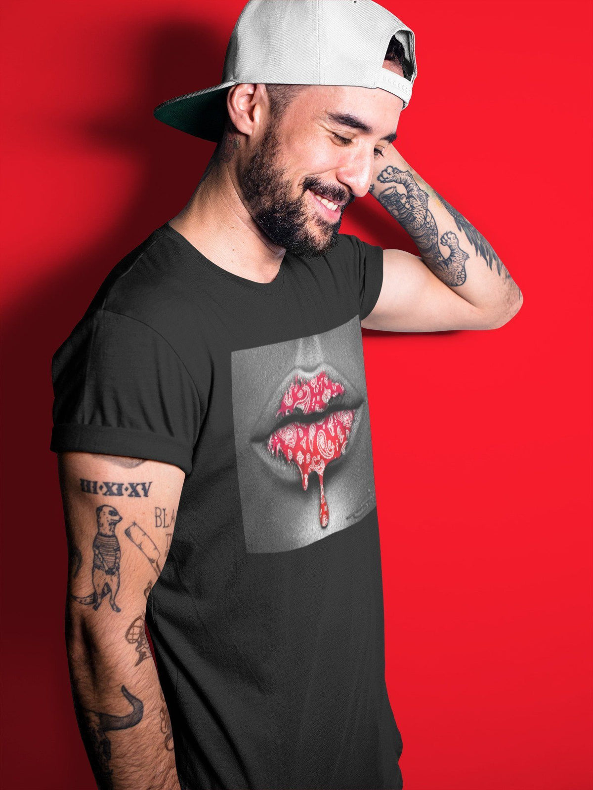 Jordan 1 Chicago Sneaker Matching T-Shirt Bandana Lips Sneaker Tees Jordan 1 Chicago Sneaker Release Tees Crew Neck Tees