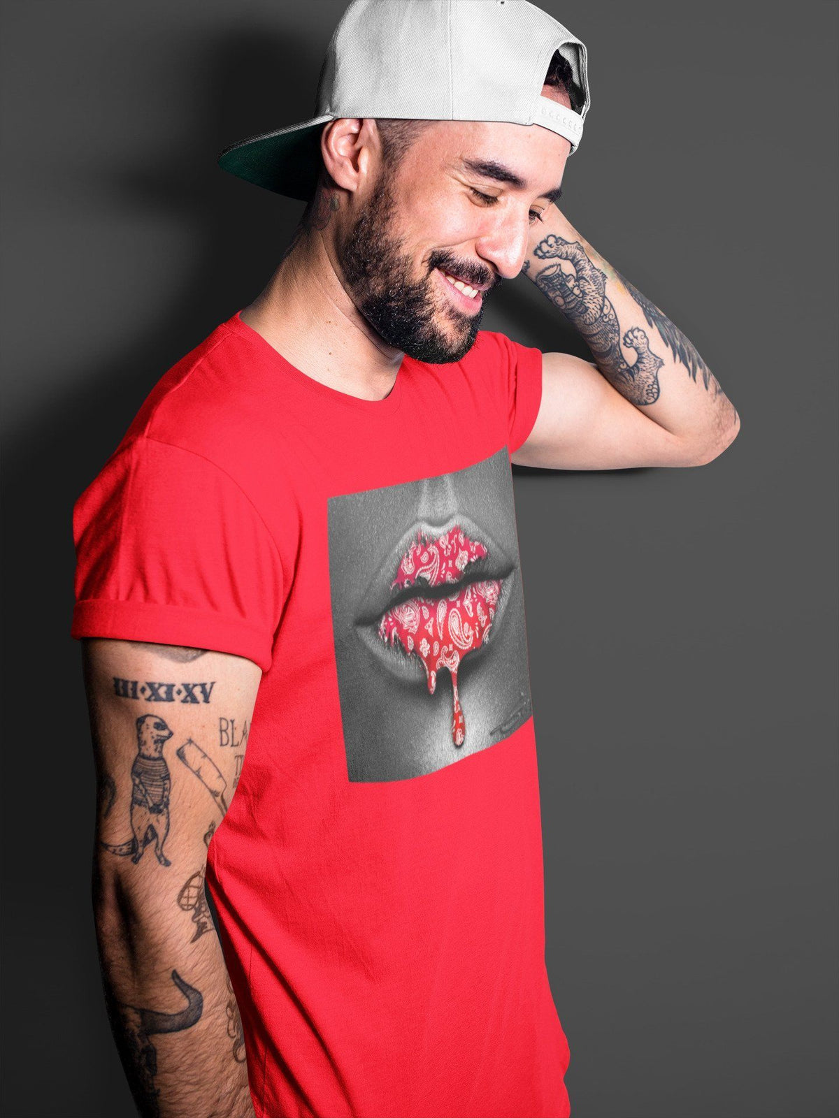 Jordan 1 Chicago Sneaker Matching T-Shirt Bandana Lips Sneaker Tees Jordan 1 Chicago Sneaker Release Tees Crew Neck Tees