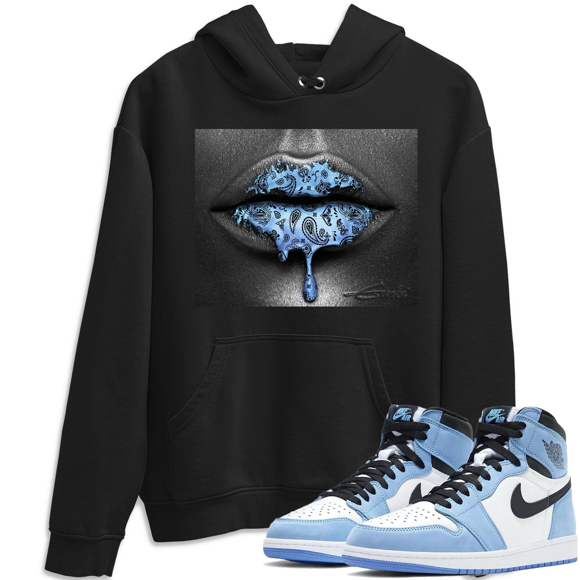 Jordan 1 University Blue Shirt To Match Jordans Bandana Lips Sneaker Tees Jordan 1 University Blue Drip Gear Zone Sneaker Matching Clothing Unisex Shirts