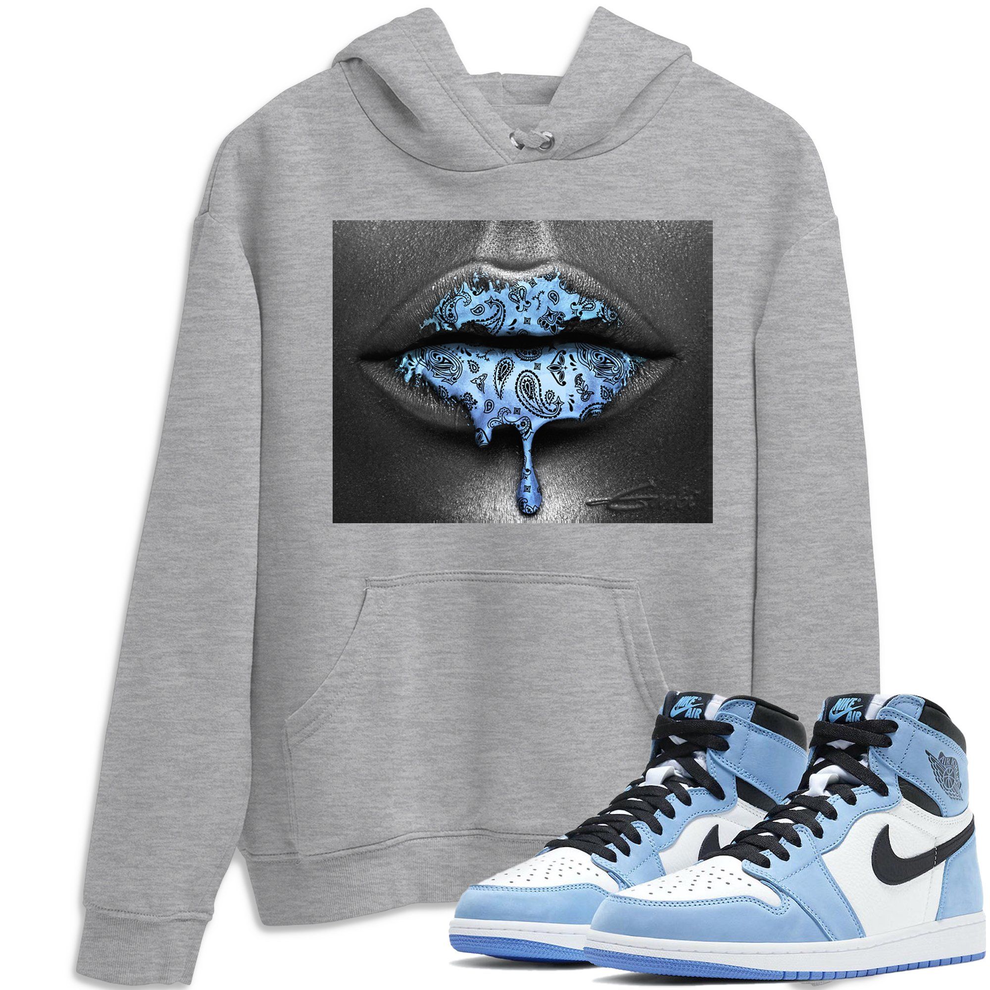 Jordan 1 University Blue Shirt To Match Jordans Bandana Lips Sneaker Tees Jordan 1 University Blue Drip Gear Zone Sneaker Matching Clothing Unisex Shirts