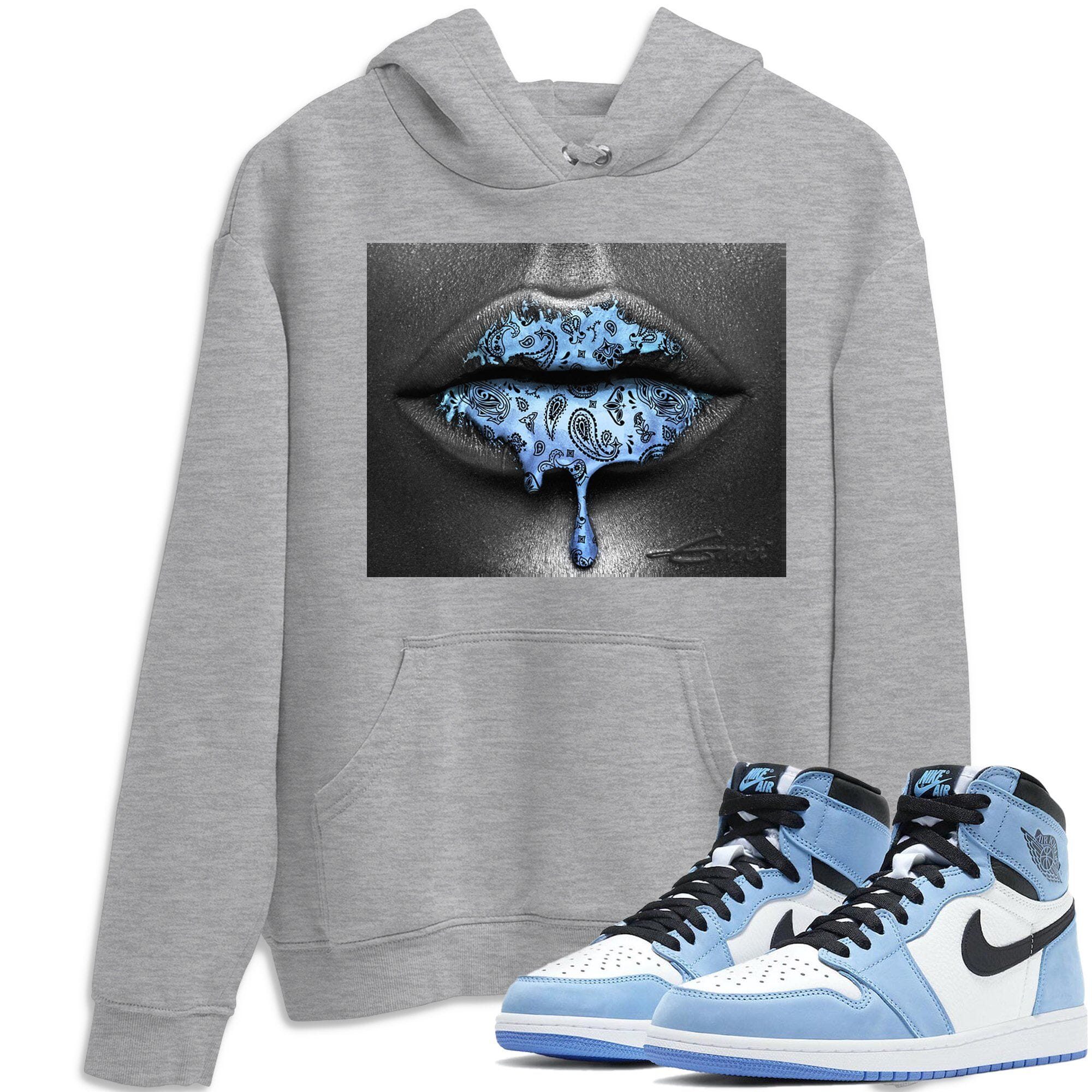 Jordan 1 University Blue Shirt To Match Jordans Bandana Lips Sneaker Tees Jordan 1 University Blue Drip Gear Zone Sneaker Matching Clothing Unisex Shirts