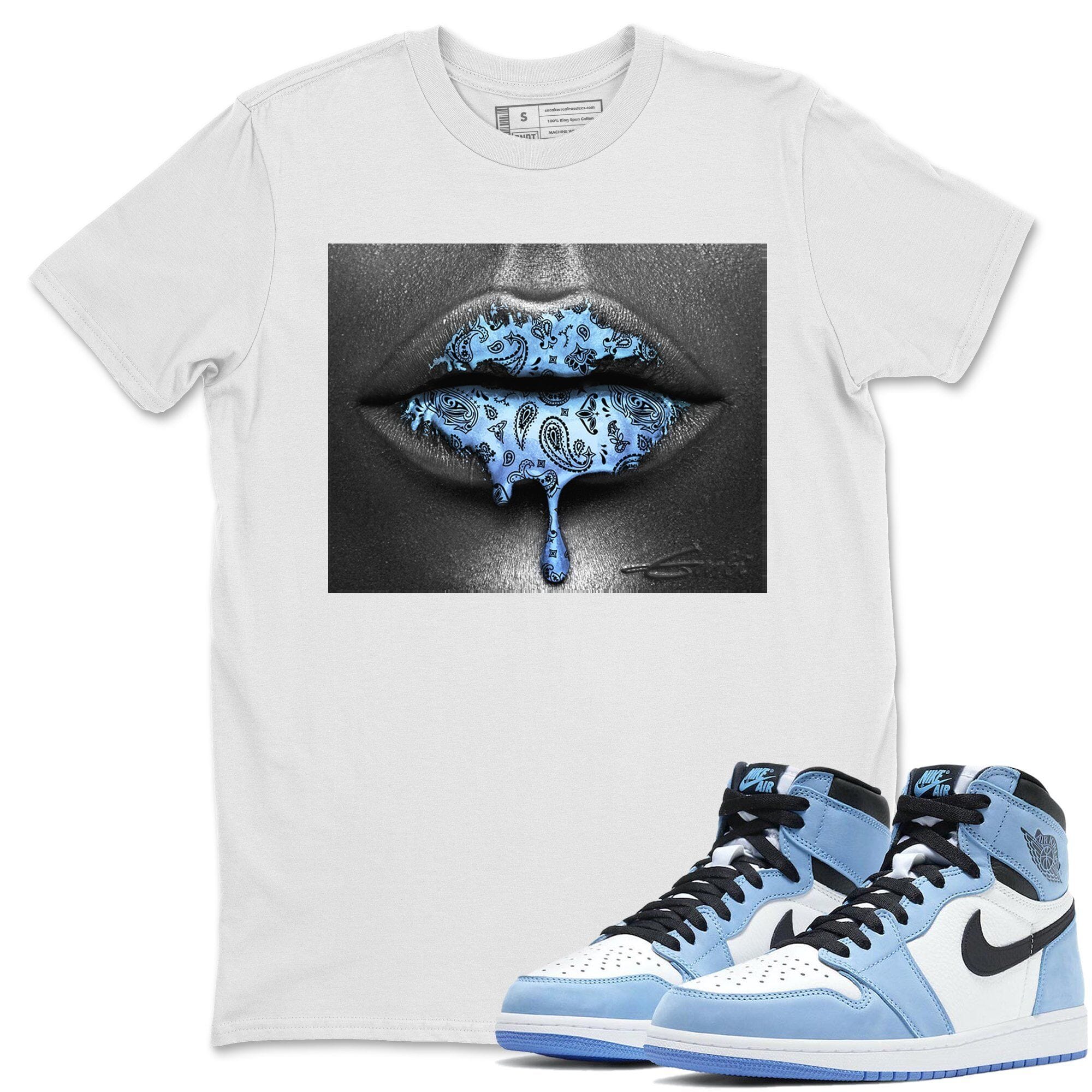 Jordan 1 University Blue Shirt To Match Jordans Bandana Lips Sneaker Tees Jordan 1 University Blue Drip Gear Zone Sneaker Matching Clothing Unisex Shirts
