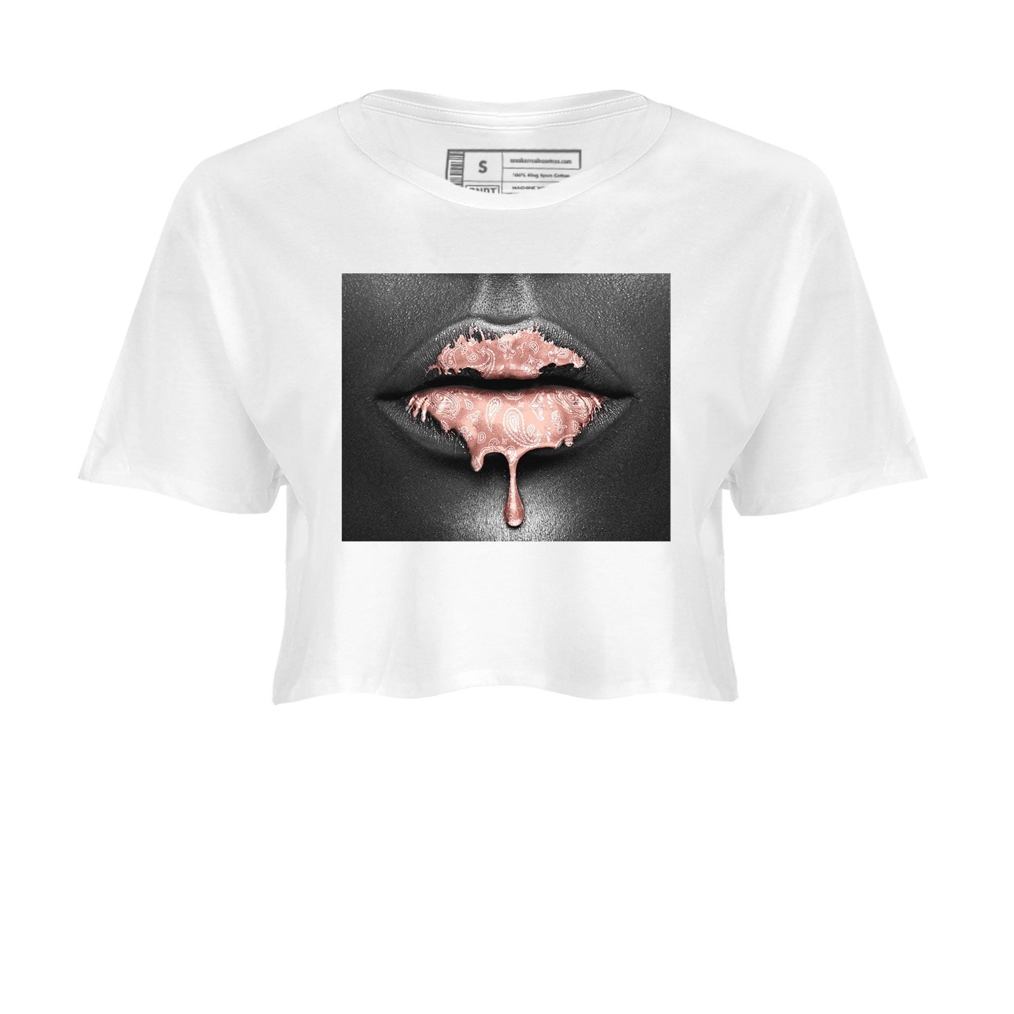 Dunk Low WMNS Rose Whisper shirt to match jordans Bandana Lips Streetwear Sneaker Shirt Dunk Rose Whisper Drip Gear Zone Sneaker Matching Clothing White 2 Crop T-Shirt