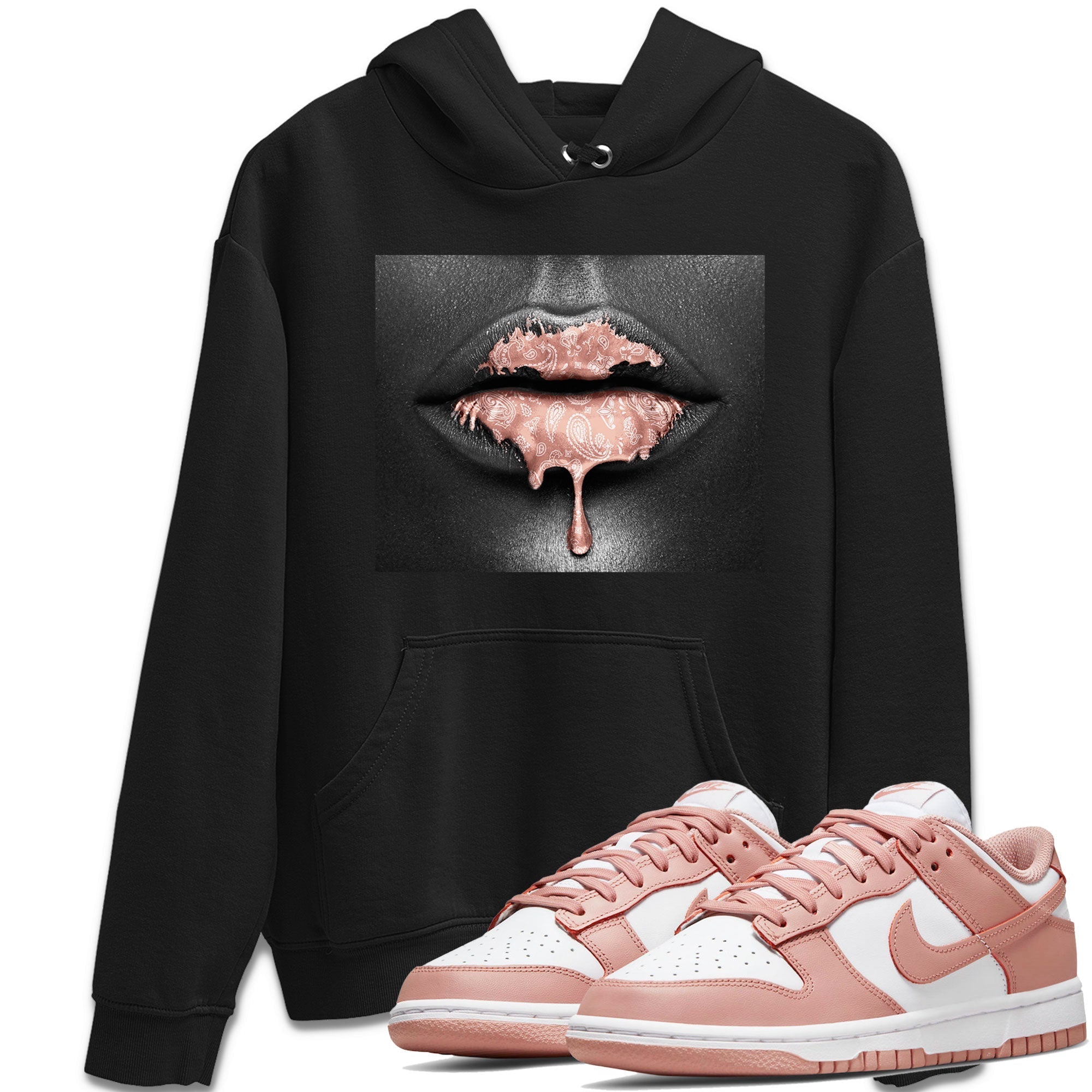 Dunk Low WMNS Rose Whisper shirt to match jordans Bandana Lips Streetwear Sneaker Shirt Dunk Rose Whisper Drip Gear Zone Sneaker Matching Clothing Casual Unisex shirts Black 1 T-Shirt