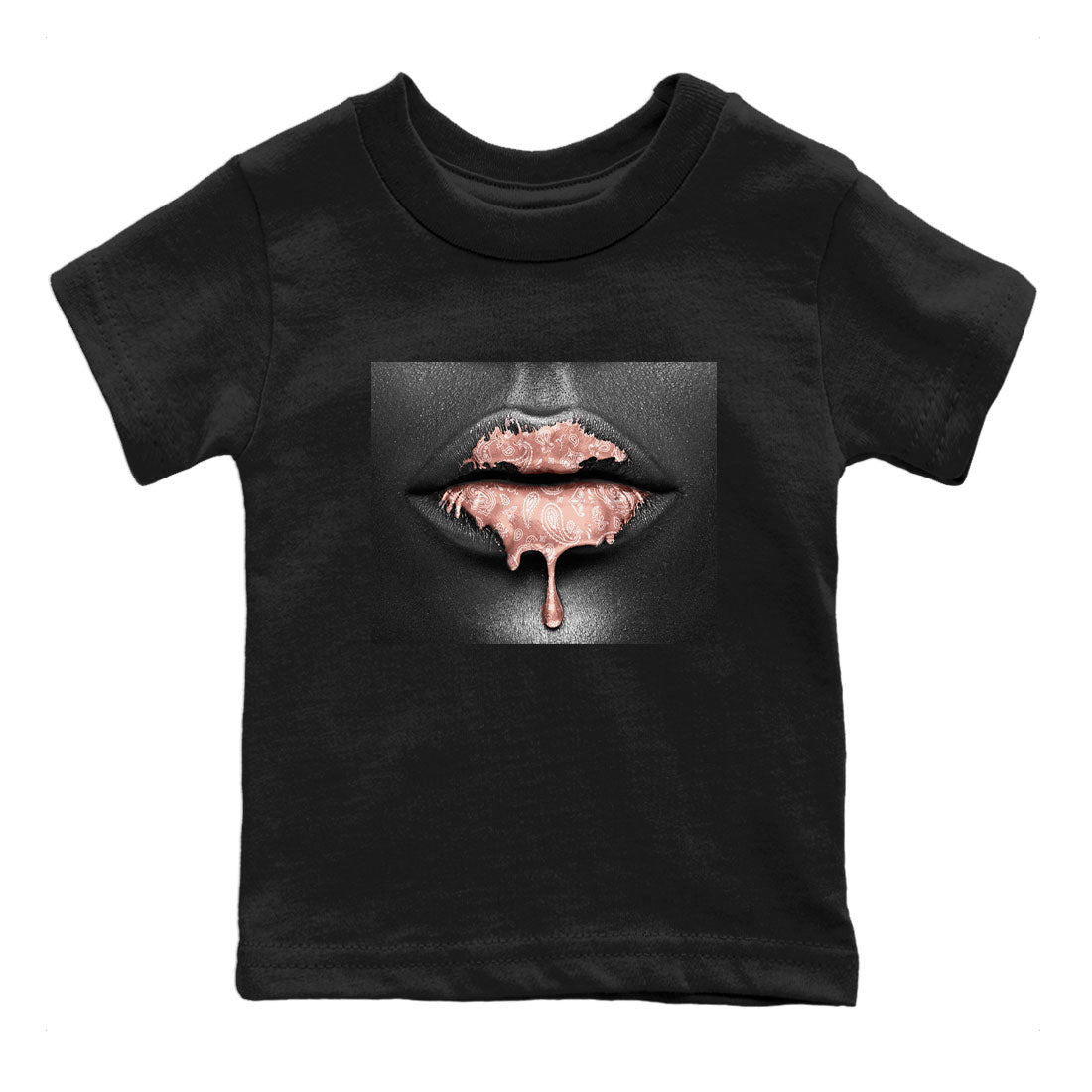 Dunk Low WMNS Rose Whisper shirt to match jordans Bandana Lips Streetwear Sneaker Shirt Dunk Rose Whisper Drip Gear Zone Sneaker Matching Clothing Baby Toddler Kids Black 2 T-Shirt